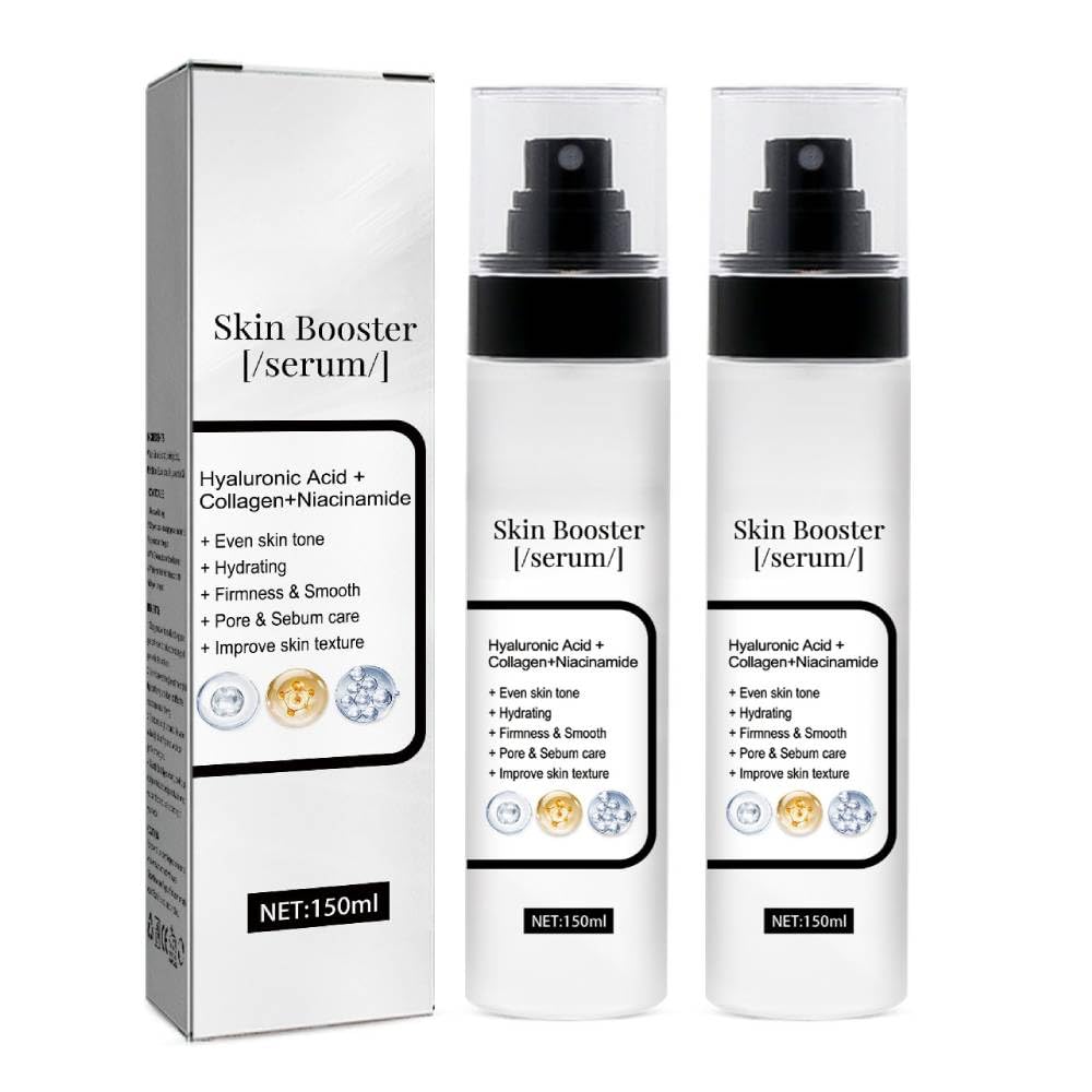 Skin Booster Serum for Even Skin Tone & Hydration | Pore Minimizer & Sebum Control | Improves Skin Texture, Firmness & Smoothness (2-Pack) | Perfect for Daily Skincare Routine & Nighttime Skin Repair