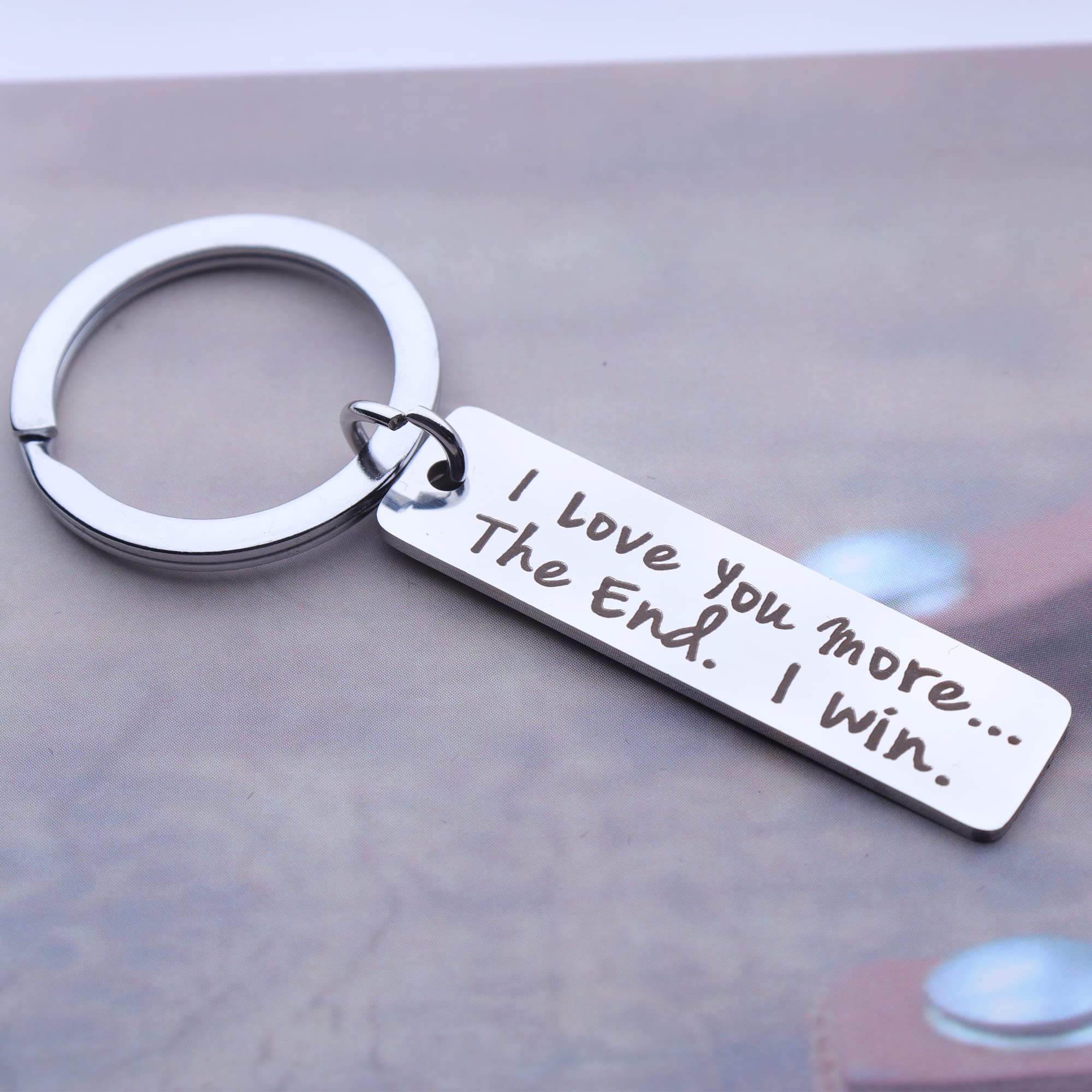 Jstud Inspirational Keychain - 'I Love You More' Couples Keychain for Her, Women - Perfect Birthday, Anniversary & Graduation Gift for Couples - Great for Everyday Carry, Romantic Surprises & Special Occasions