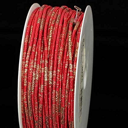 Premium Red & Gold Designer Wired Craft Ribbon - 3.2mm x 55 Yards for Gift Wrapping, Floral Arrangements, DIY Decor & Wedding Crafts