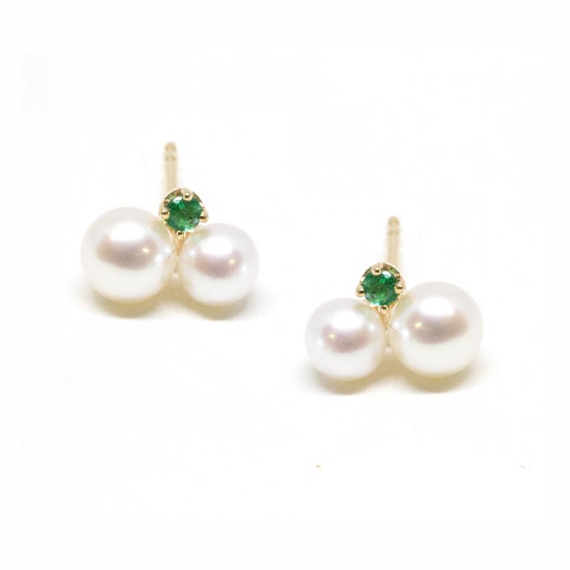 Exquisite Double Pearl and Emerald Stud Earrings for Women - Elegant Jewelry Gift for Brides, Party & Special Occasions