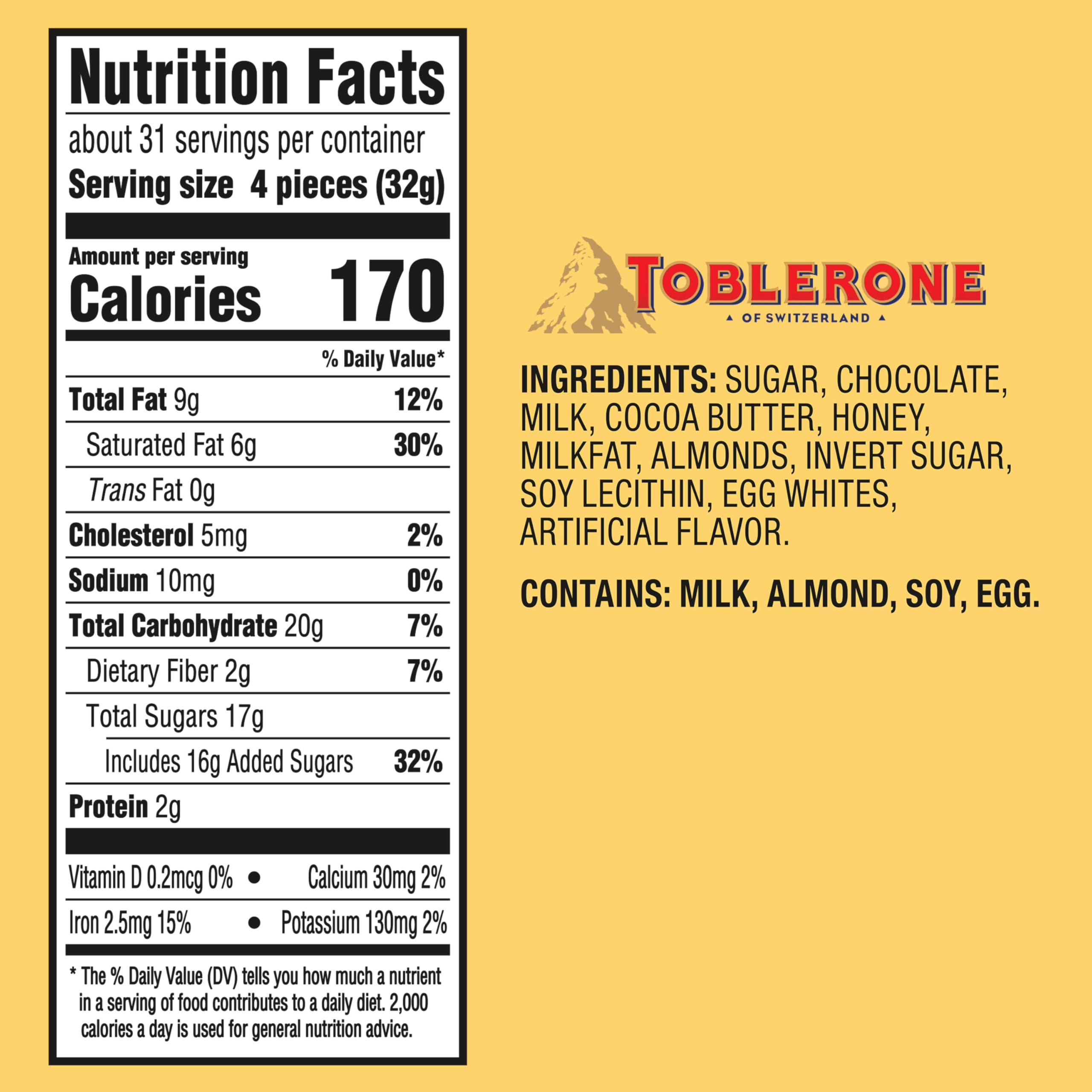 Toblerone Tiny Chocolate Gift Bag Variety Pack - 125 Pieces (Milk & Dark Chocolate Bars) - Perfect for Party Favors, Office Treats & Holiday Gifting