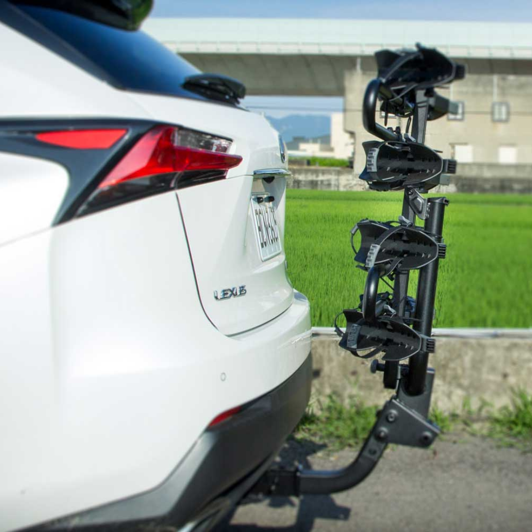 Buzzrack BUZZYRACER H4 4-Bike Hitch Mount Bike Rack - Heavy Duty Bicycle Carrier for SUVs, Trucks & Vans - Perfect for Road Trips, Camping & Outdoor Adventures