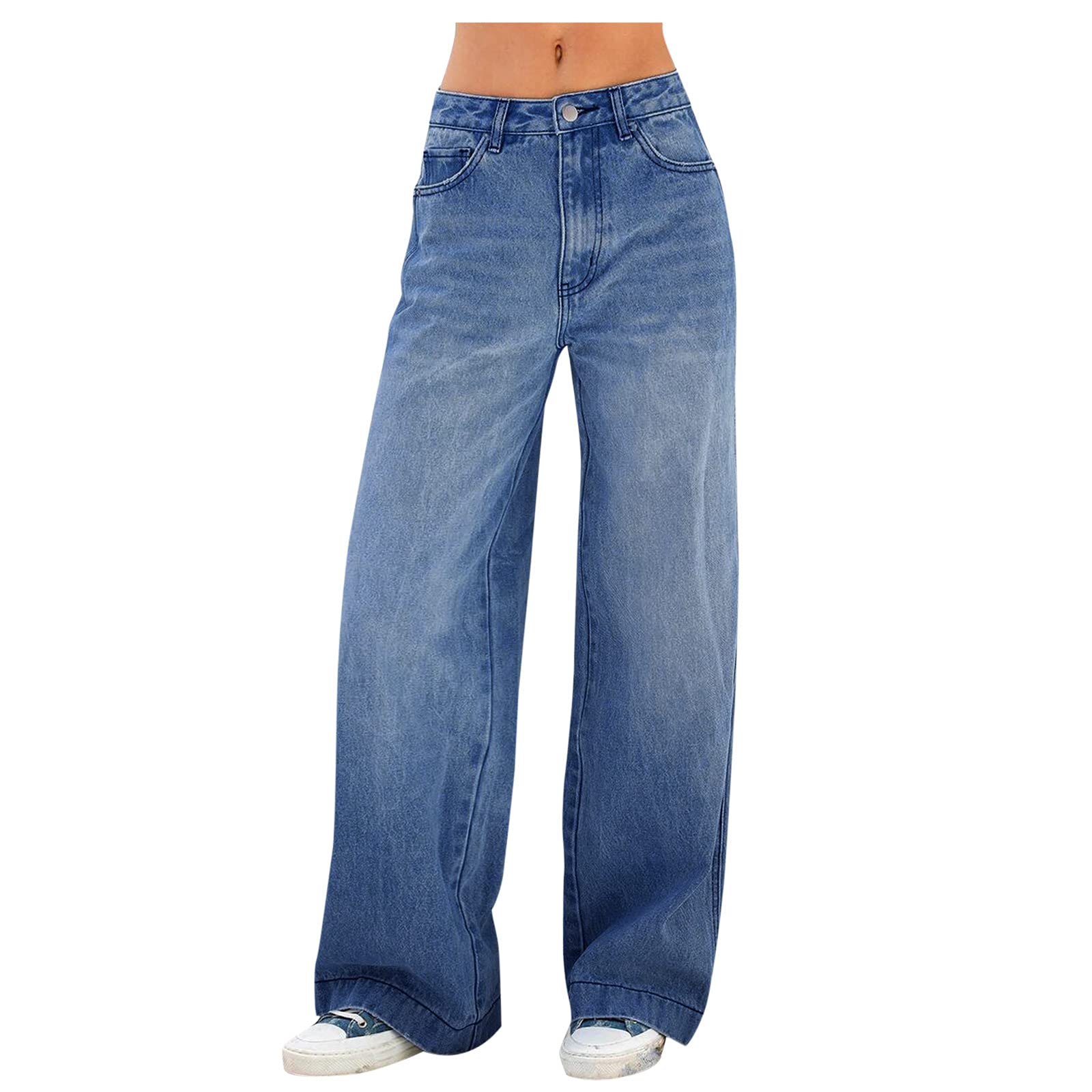 Women's High Waisted Stretch Denim Jeans with Lace Pocket Details - Comfortable Casual Pants for Everyday Wear, Work & Date Nights