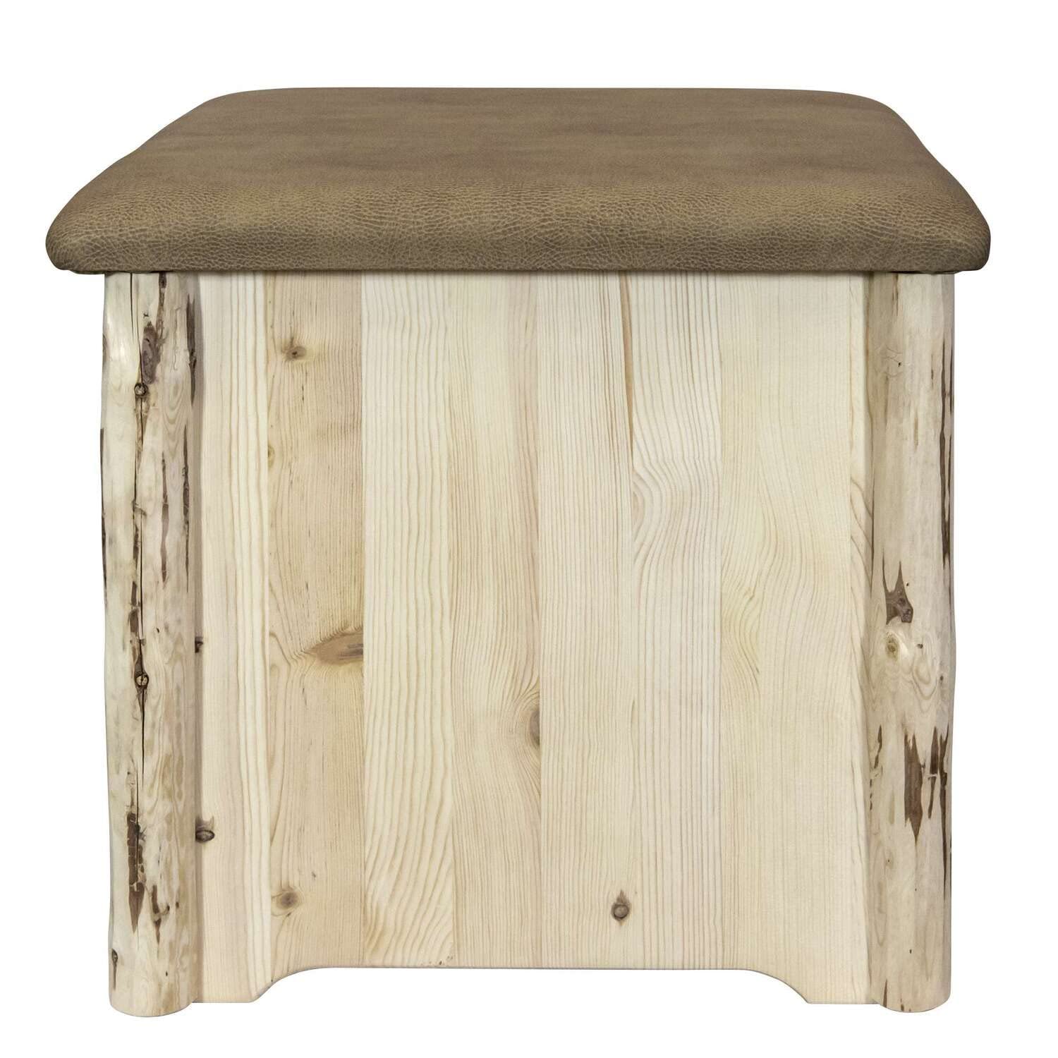 Montana Woodworks Upholstered Storage Ottoman with Ready-to-Finish Design - Perfect for Living Room, Bedroom & Home Decor