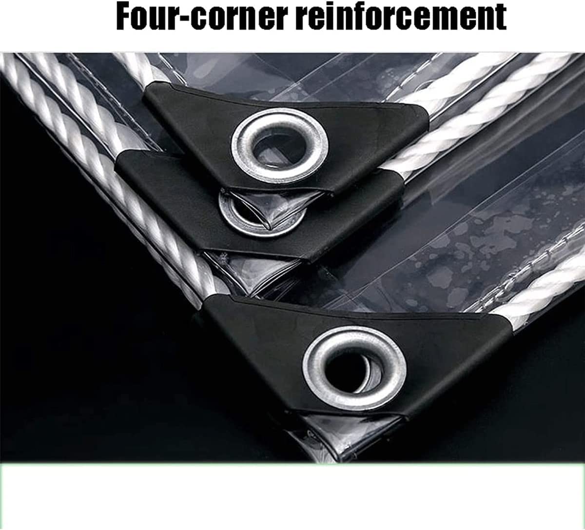 Clear Waterproof PVC Tarpaulin with Grommets - 2x2m Foldable Ripstop Tarp Cover for Greenhouse, Patio, Plants & Outdoor Use | Heavy-Duty Transparent Tarp for Camping, Picnic & Garden Protection