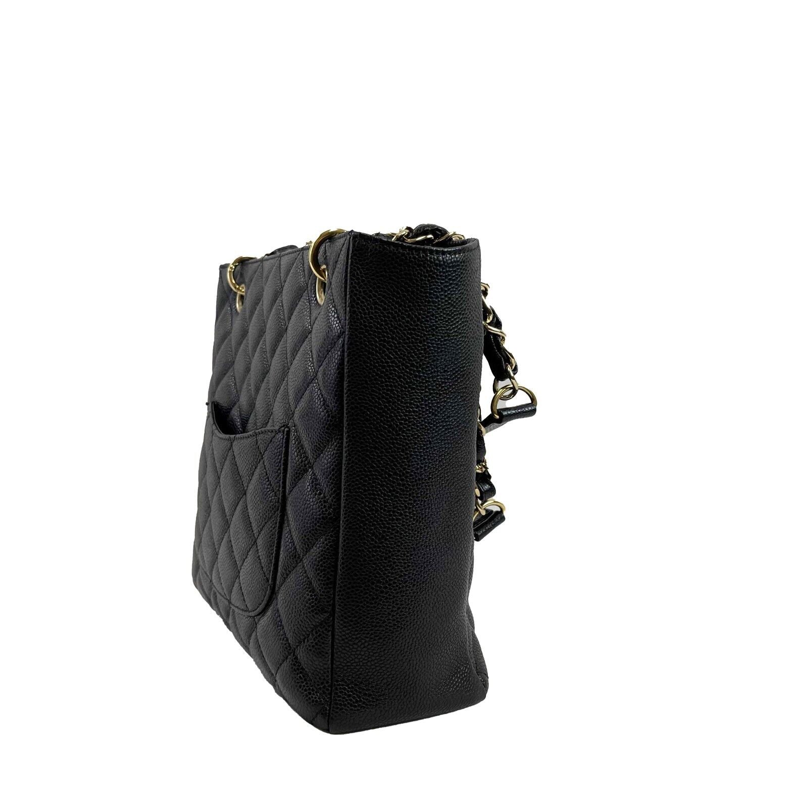 Chanel Excellent Petite Shopping Tote Caviar PST 2016 Black Leather Handbag for Women | Luxury Designer Shoulder Bag for Work, Travel & Everyday Use