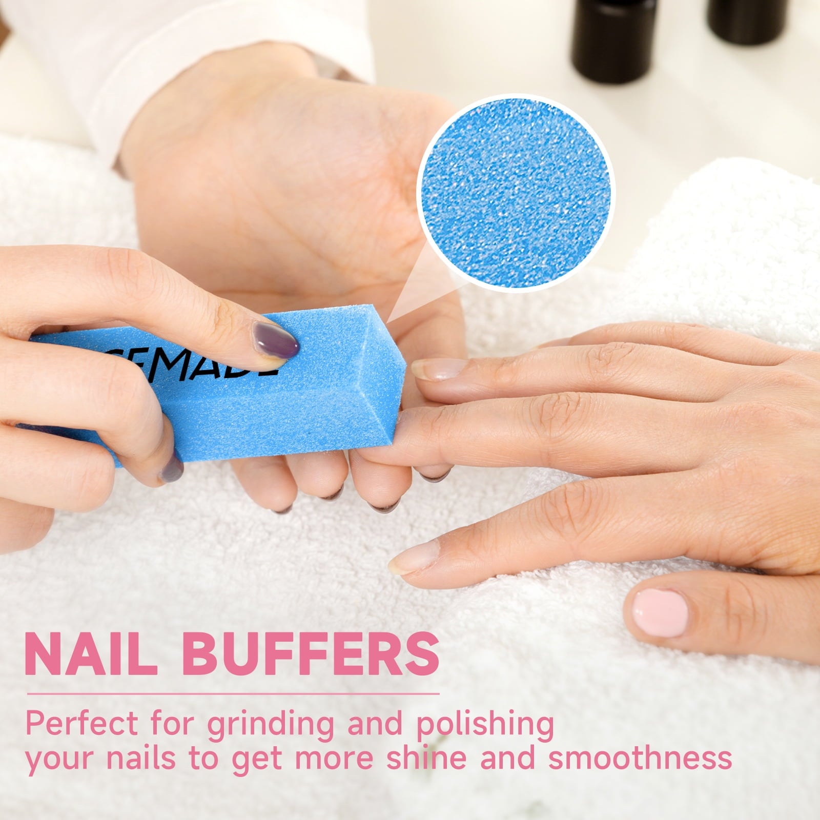 Professional 12-Piece Manicure Kit - FACEMADE Nail Files & Buffers with 100/180 Grit for Smooth Nails | Colorful Nail Care Tools for Home & Salon Use