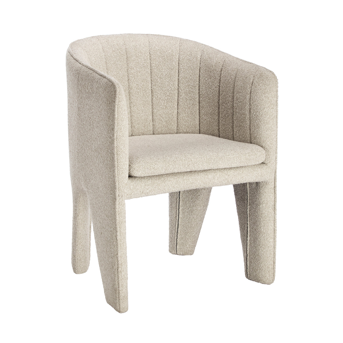 Burton Boucle Fabric Dining Arm Chair - Modern Upholstered Accent Chair for Kitchen, Dining Room & Office - Comfortable & Stylish Seating Solution