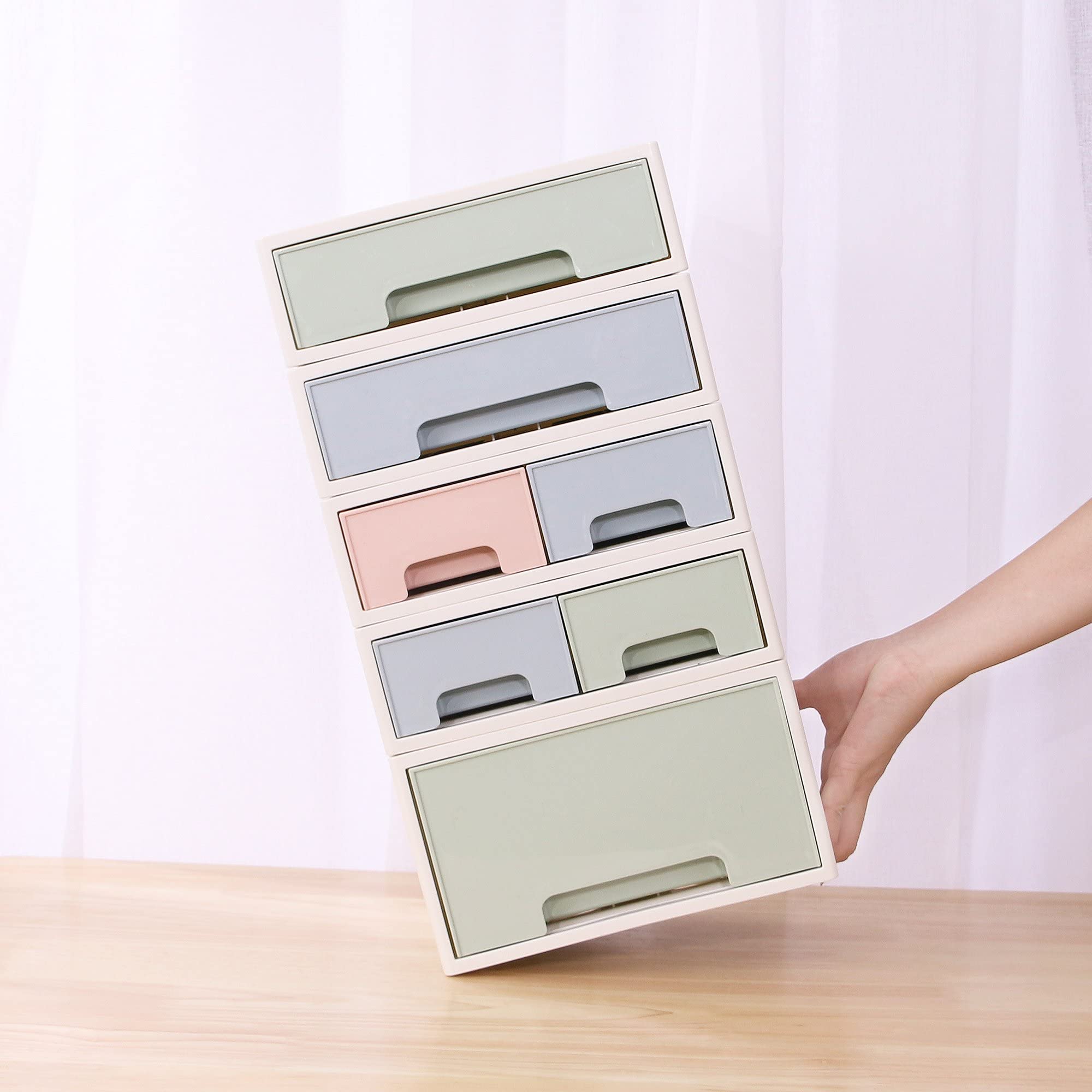 4-Drawer Stationery & Cosmetic Organizer Box - 16 Slots for Pens, Cards, Office Supplies - Perfect for Home & Office Organization