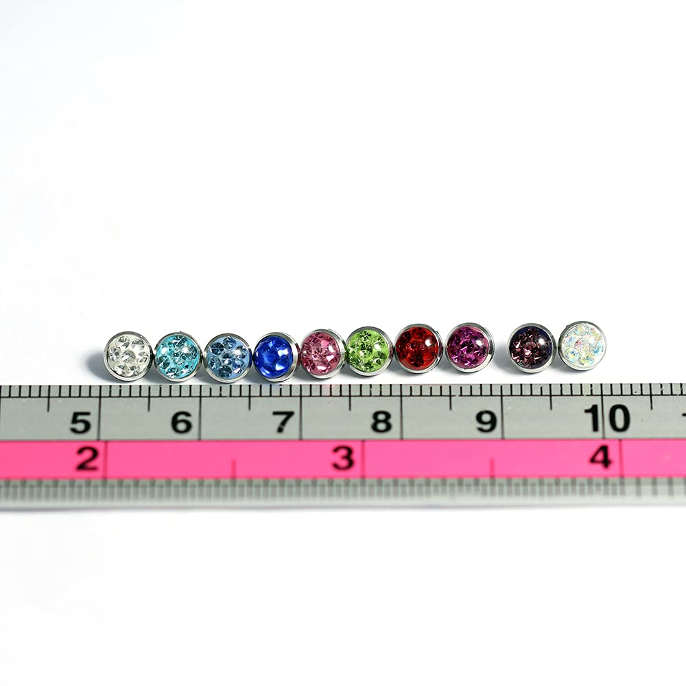 Premium Surgical Steel Crystal Stone Body Jewelry - Belly Rings, Nose Studs & Cartilage Earrings for Women & Men - Perfect for Piercings, Parties & Everyday Wear