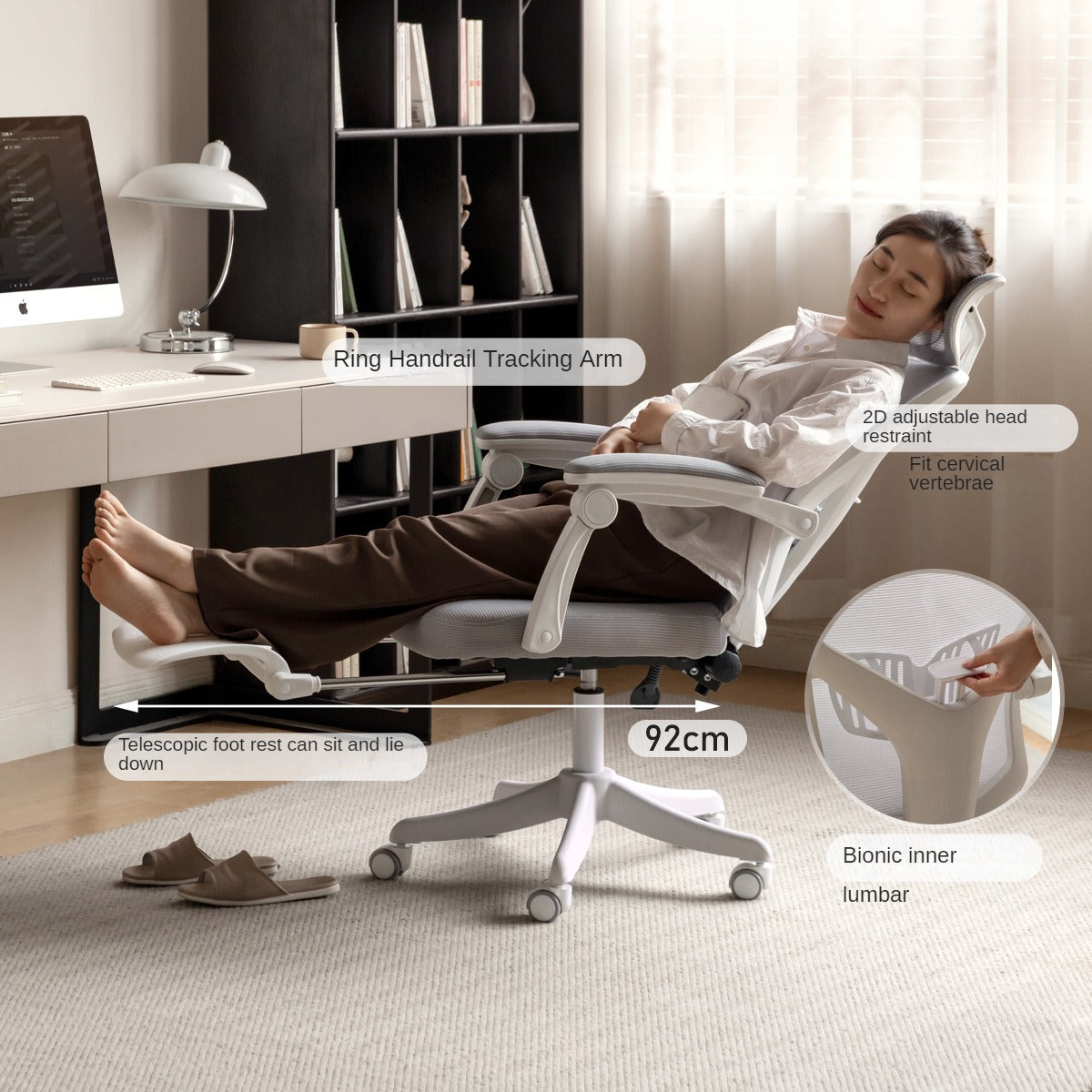 Ergonomic Office Chair with Lumbar Support - Comfortable Computer Desk Chair for Long Hours Sitting - Perfect for Home Office, Gaming, and Workspace
