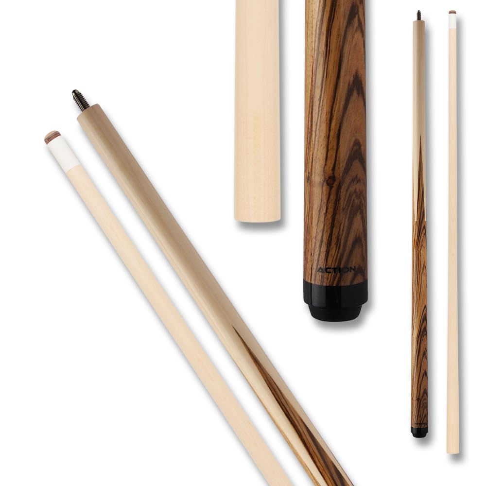 Action ACT39 20.0 Sneaky Pete Billiards Pool Cue Stick - Premium Zebrawood - 20oz - Perfect for Professional and Casual Play