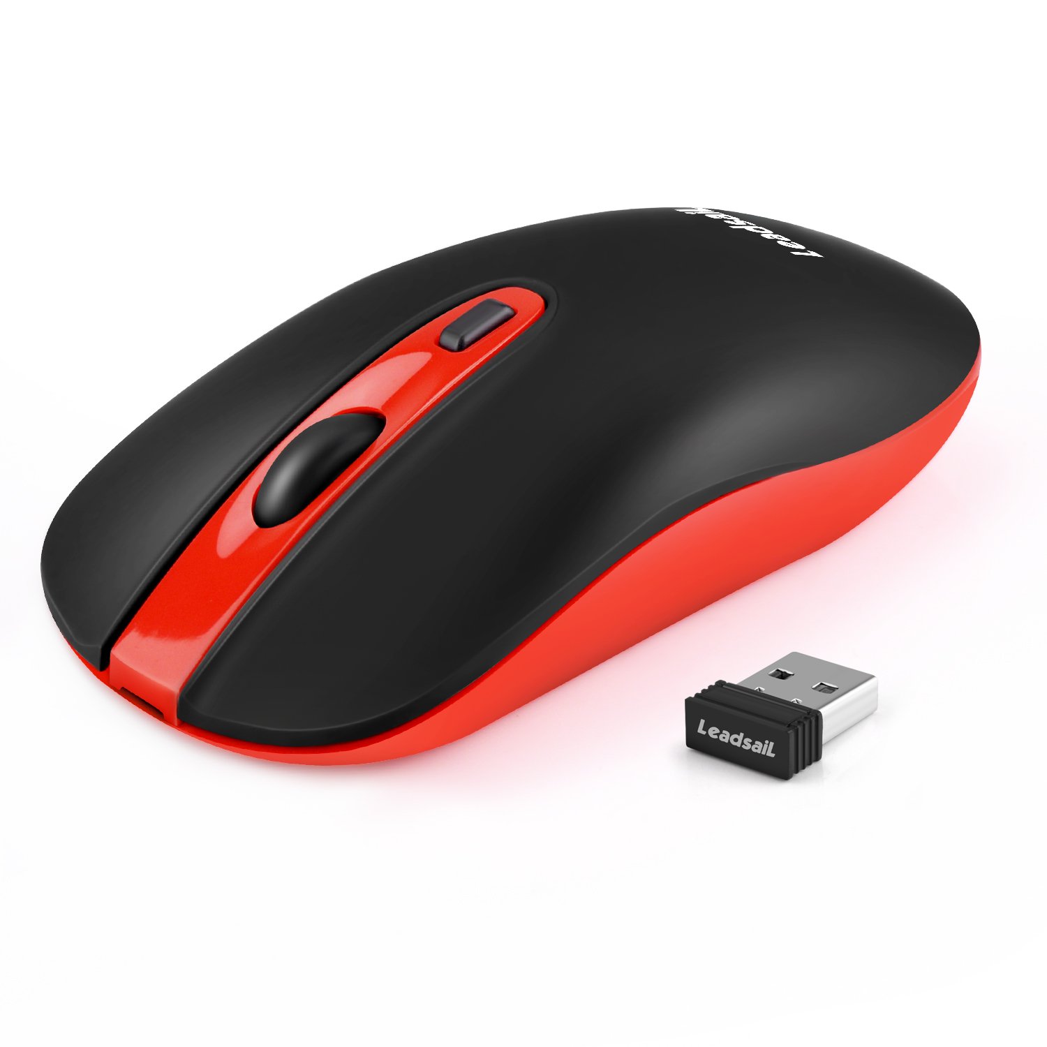 LeadsaiL Rechargeable Wireless Mouse - 2.4G Slim Silent Optical Mouse with 5 Adjustable DPI Levels, USB Cordless Mouse for Laptop, Desktop, MacBook - Perfect for Office, Home, and Travel Use