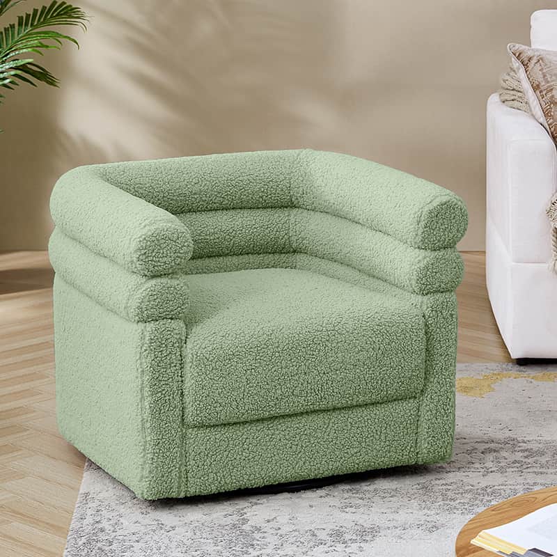Benita 360 Degree Swivel Office Chair with Chenille Fabric & Plush Pillow - Ergonomic Desk Chair for Home Office, Gaming, and Study