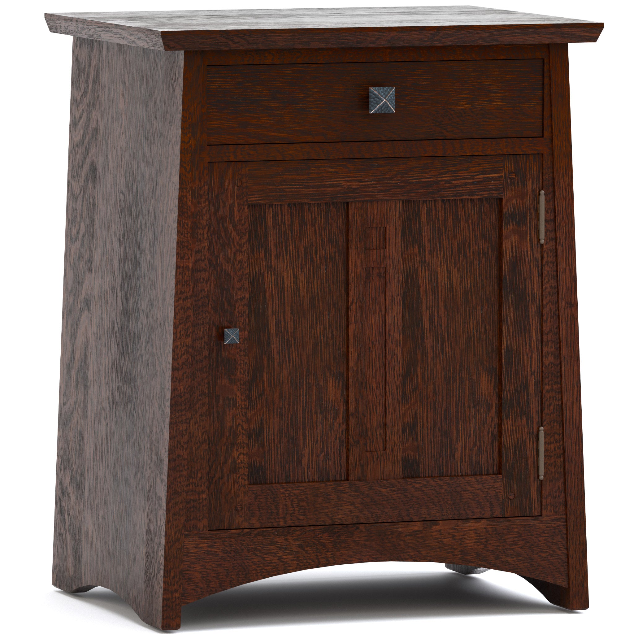 Modern Highlands Door Nightstand - Rustic Wood Bedside Table with Storage Shelf for Bedroom, Living Room, or Office - Perfect for Small Spaces and Home Decor