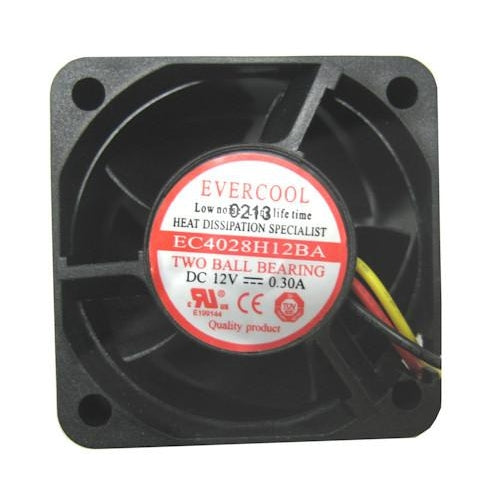 Evercool 40x40x28mm High Speed 12V DC Brushless Cooling Fan - Quiet & Efficient for PC, Electronics, and Server Cooling