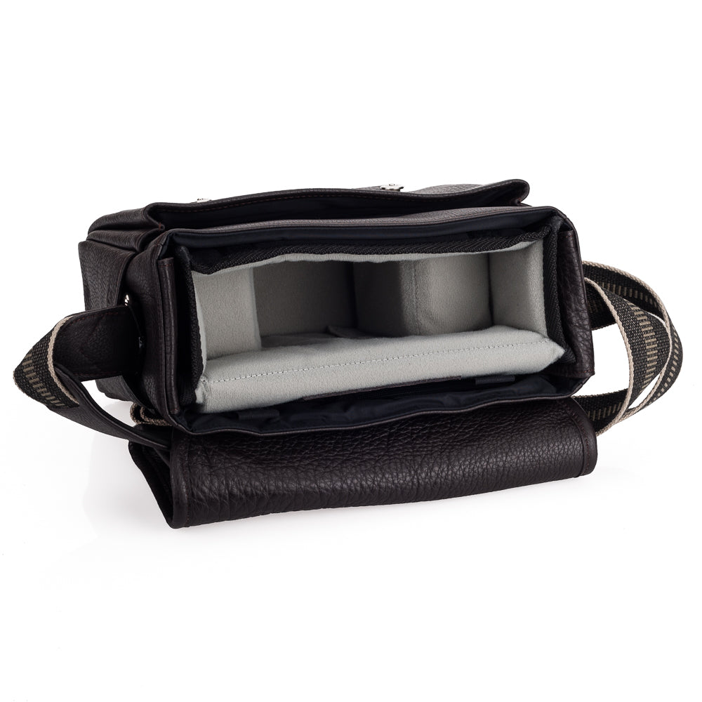 Premium Oberwerth Harry & Sally Medium Leather Camera Bag - Dark Brown for DSLR & Mirrorless Cameras | Stylish & Durable Photography Accessory for Travel & Street Photography