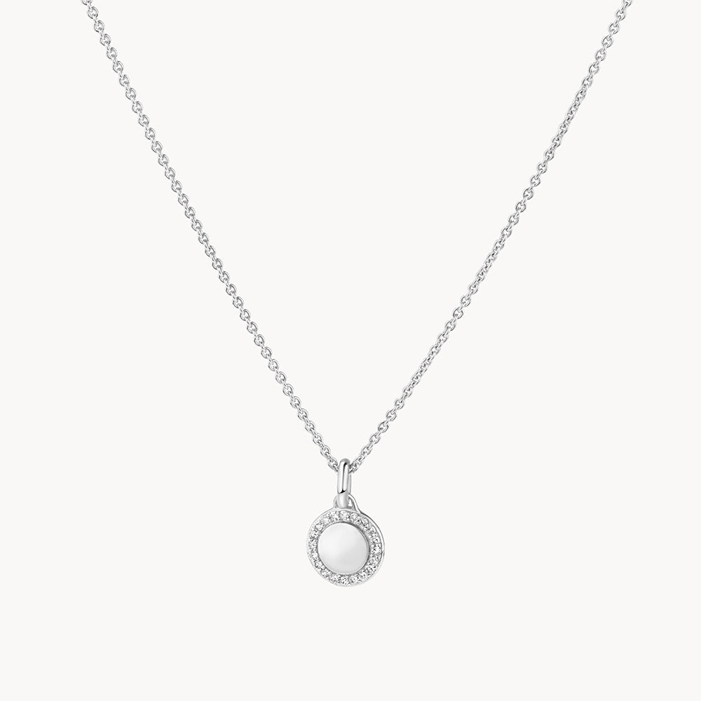 Elegant Silver Diamond Mini Disc Necklace for Women - Perfect for Everyday Wear, Date Nights & Special Occasions