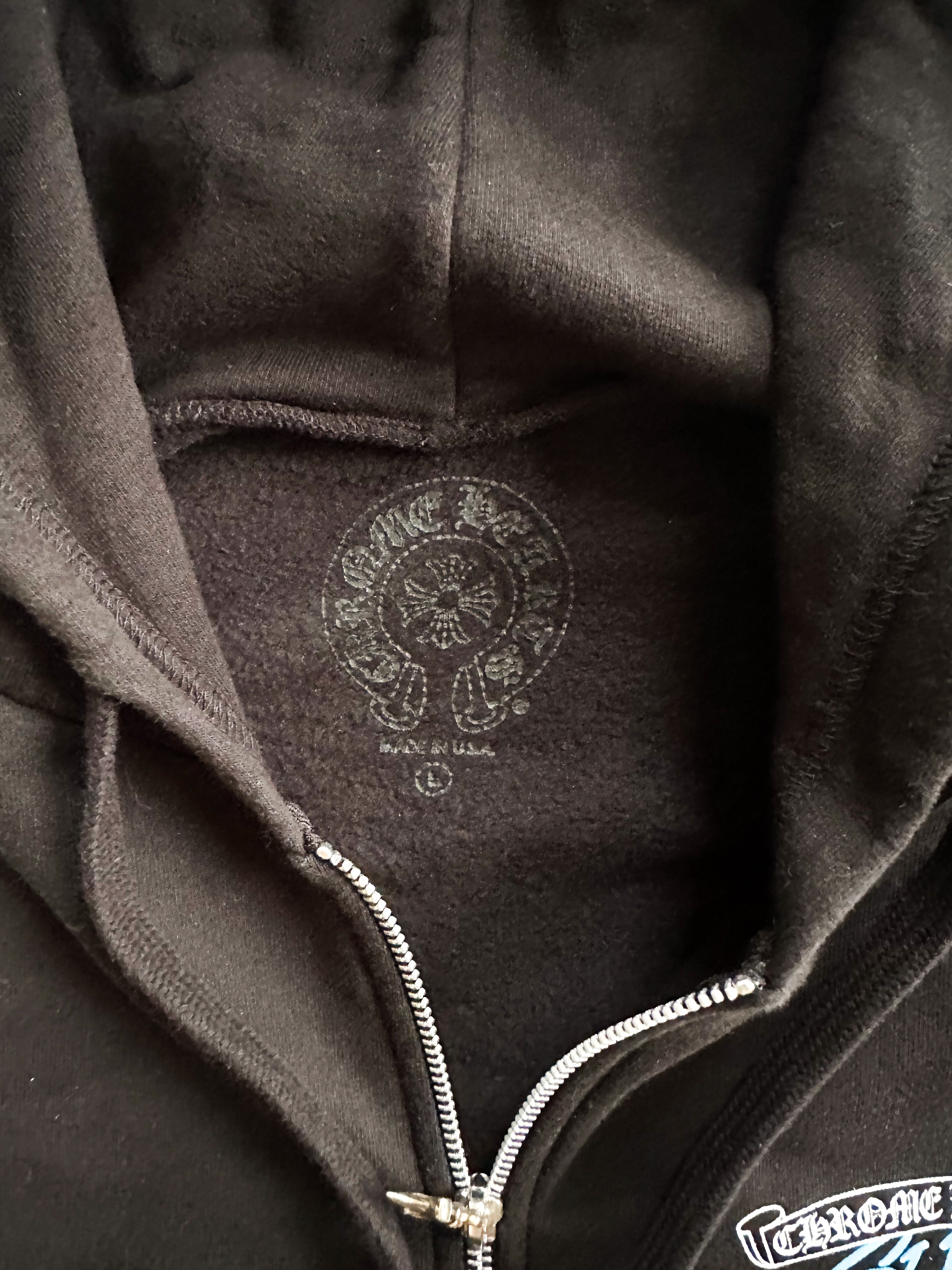 Chrome Hearts Black St Barth Exclusive Horseshoe Zip Up Hoodie for Men & Women - Stylish Streetwear for Casual Outings & Fashion Events
