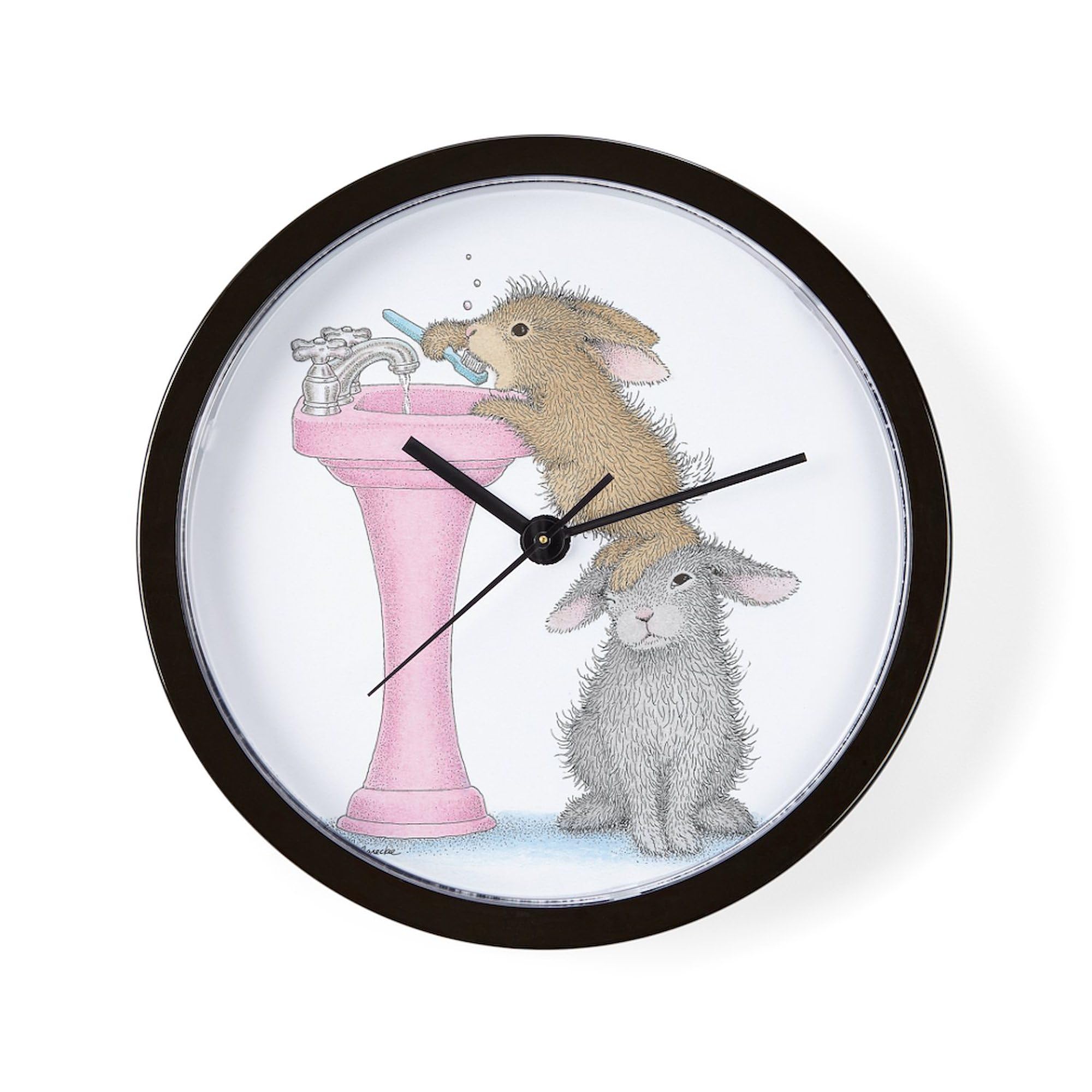 Bunny Lift 10 Inch Wall Clock - Decorative Home & Office Wall Clock for Living Room, Kitchen, Bedroom - Perfect for Easter Decor, Farmhouse Style & Gift Giving