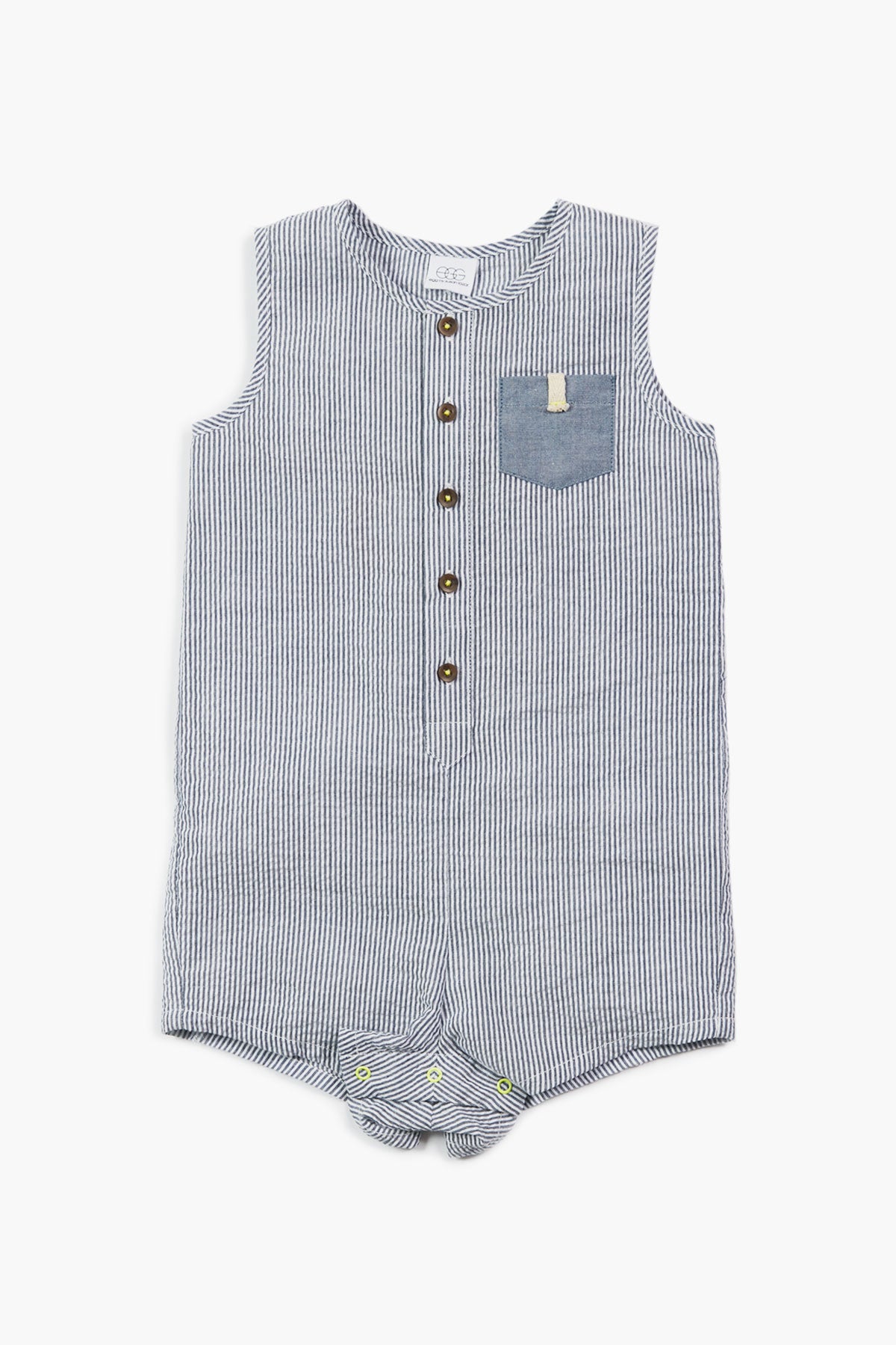 EGG New York Tanner Baby Romper - Soft Blue Cotton Jumpsuit for Infants (6 Months) | Perfect for Playtime, Photo Shoots & Everyday Wear