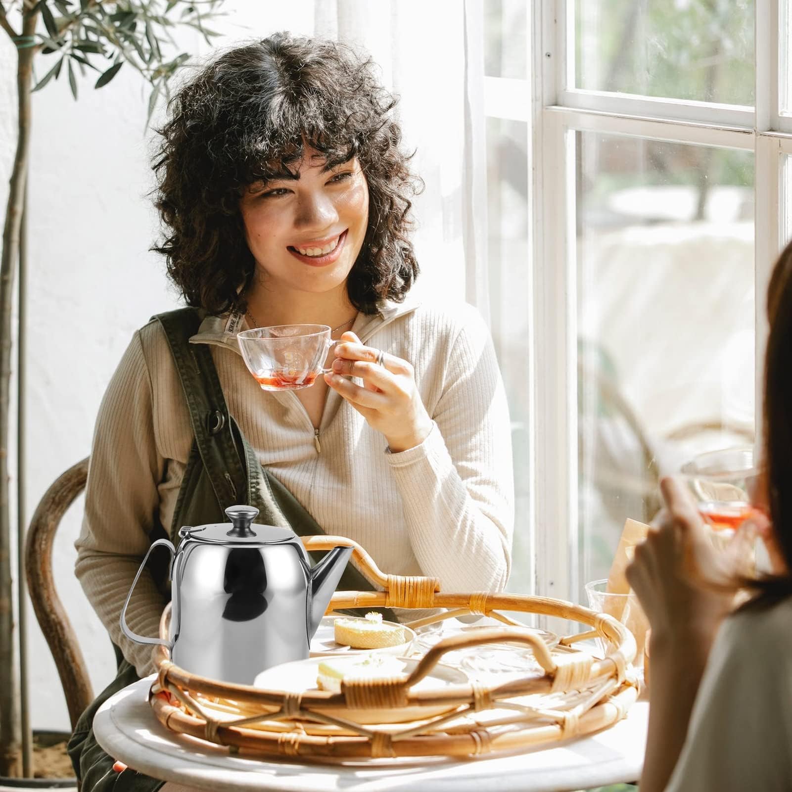 Premium Stainless Steel Coffee Pot - 32oz/850ml Stovetop Tea Kettle with Short Spout for Home, Hotel & Restaurant Use | Ideal for Brewing Coffee, Tea, Herbal Infusions & Serving Hot/Cold Beverages | Perfect for Kitchen, Dining & Hospitality Settings