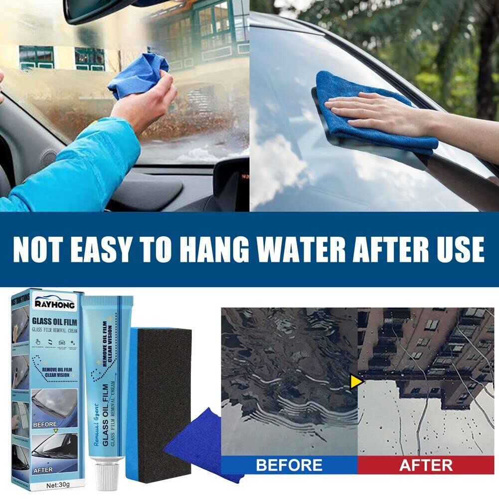 Premium Car Glass Oil Film Cleaner & Windshield Degreaser - Universal Auto Glass Polish & Remover for Streak-Free Shine (1 Piece) - Ideal for Cars, Trucks, SUVs & Motorcycles