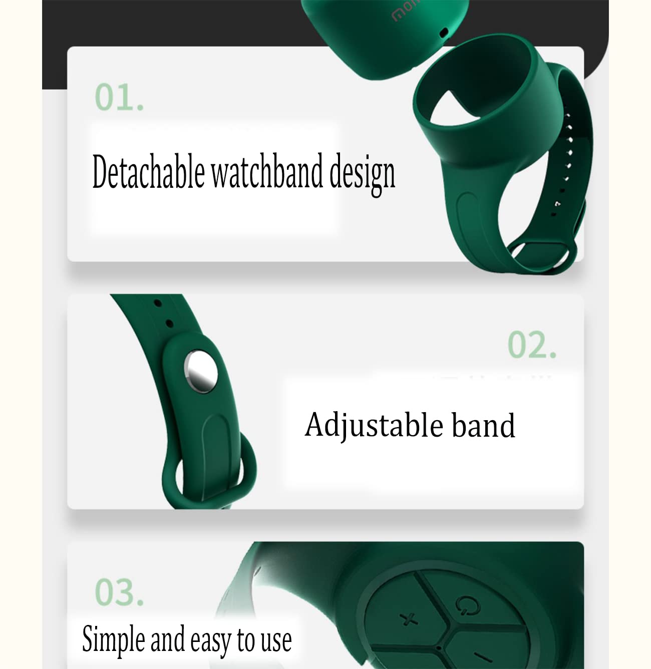 Momoho IPX7 Waterproof Bluetooth Speaker - Wireless Portable Speaker with Micro SD/TWS Pairing, Camera Remote Control for Smartphones, Built-in Watchband (Green) | Perfect for Outdoor Activities, Travel, Pool Parties & Home Use