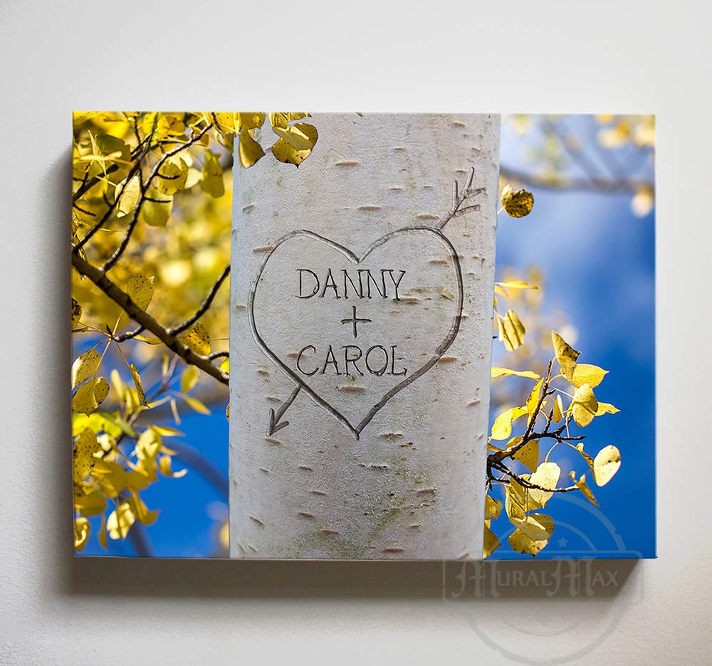 Personalized Family Tree Canvas Wall Art - Custom Names & Date - Romantic Milestone Gift for Couples - 20x16 Inch Home Decor for Living Room & Bedroom - Perfect Anniversary, Wedding, or Housewarming Present