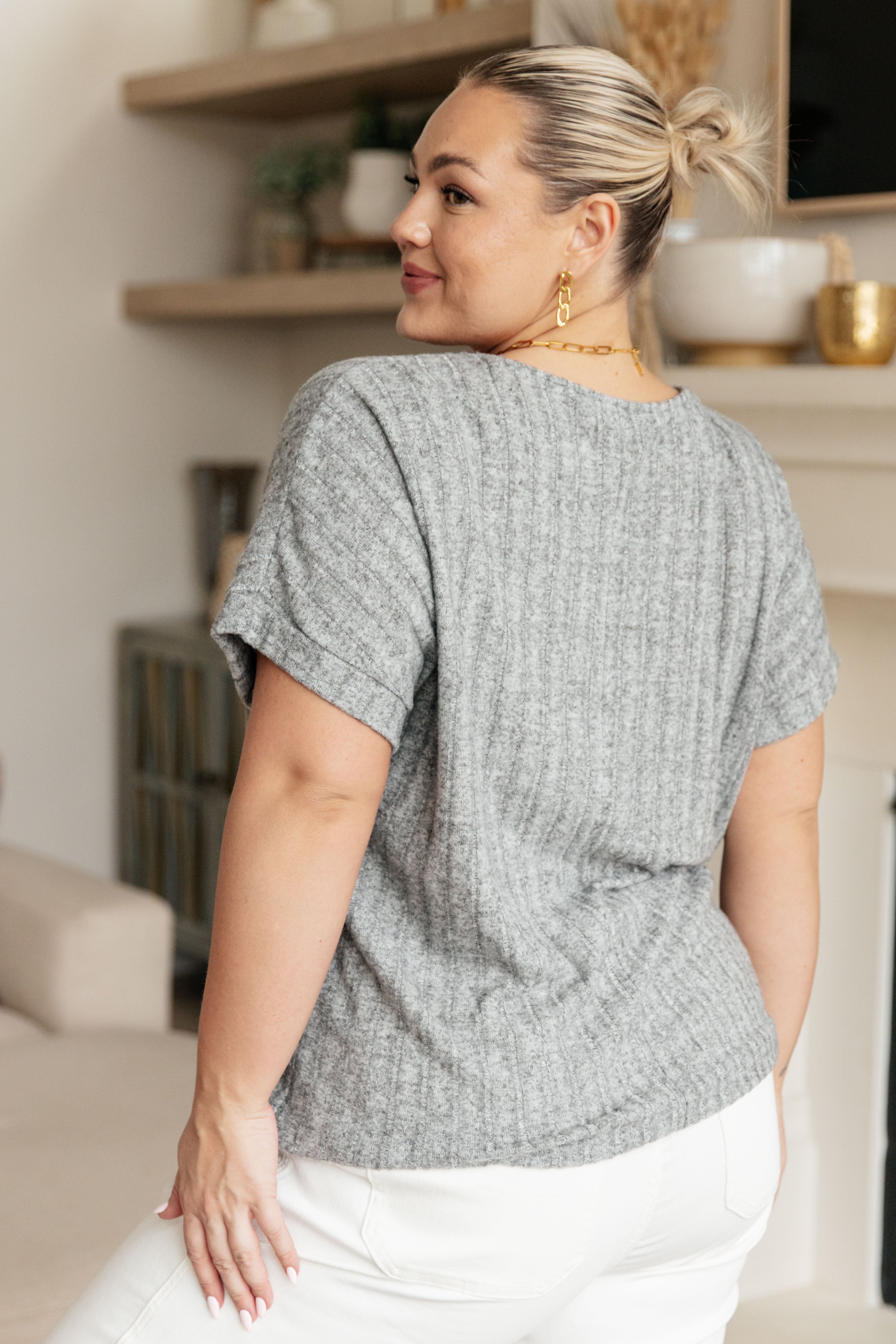 Meet Me at the Greyhound V-Neck Top - Stylish Women's Casual Tee for Everyday Wear | Perfect for Dating, Work & Weekend Outfits