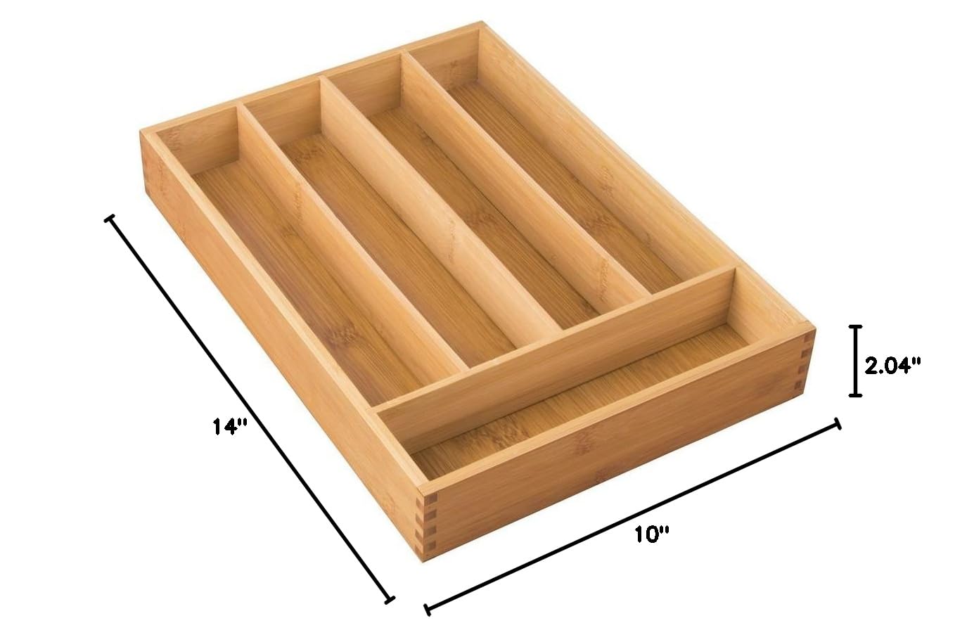 iDesign InterDesign Bamboo Cutlery Tray & Drawer Organizer with Divided Compartments - Kitchen Utensil Holder, Bathroom Storage, Desk Organizer for Office & Bedroom - Natural Bamboo (Perfect for Silverware, Makeup, Stationery & Jewelry Organization)