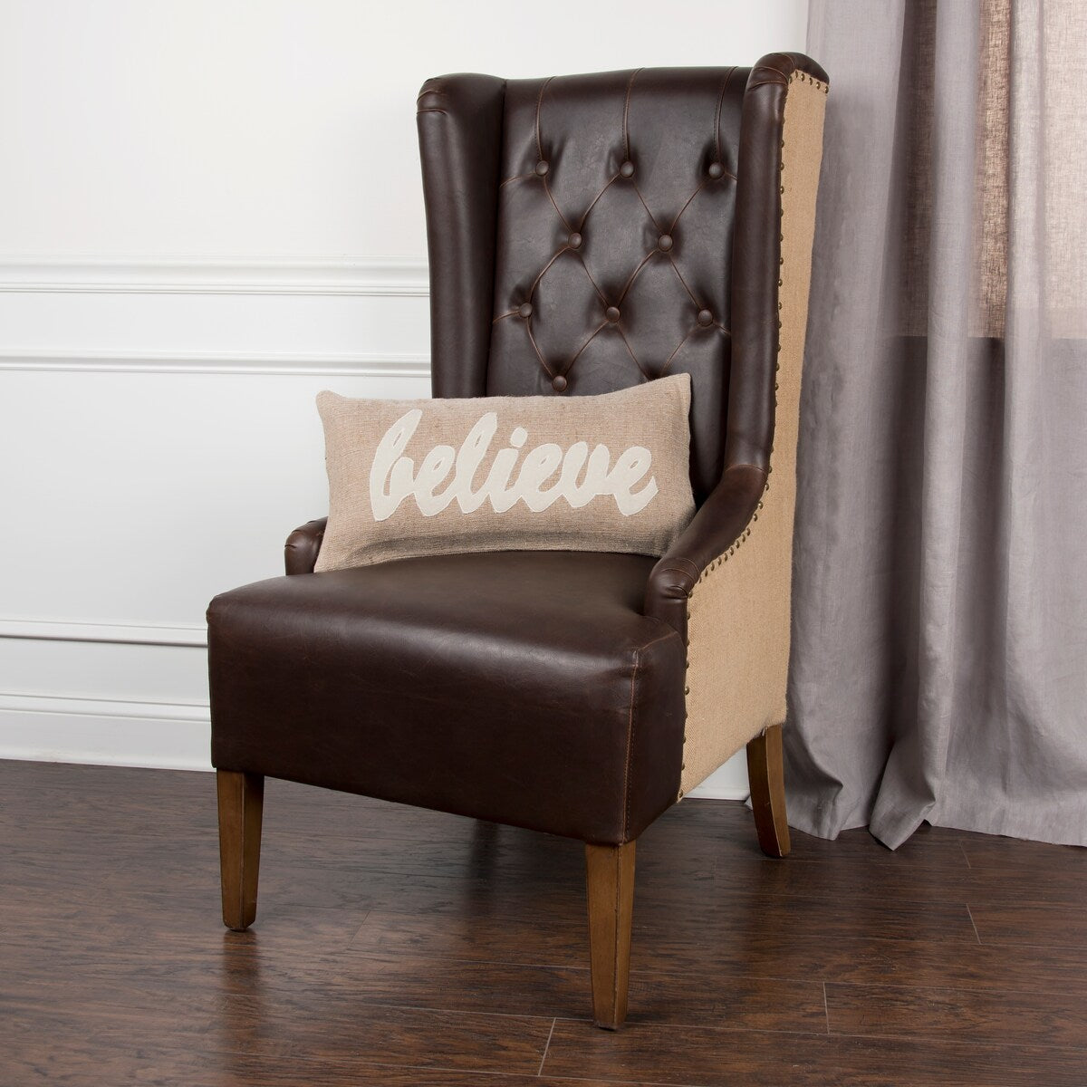 Believe Brown Pillow - Soft & Comfortable Throw Pillow for Couch, Bed, Sofa - Perfect for Living Room, Bedroom Decor