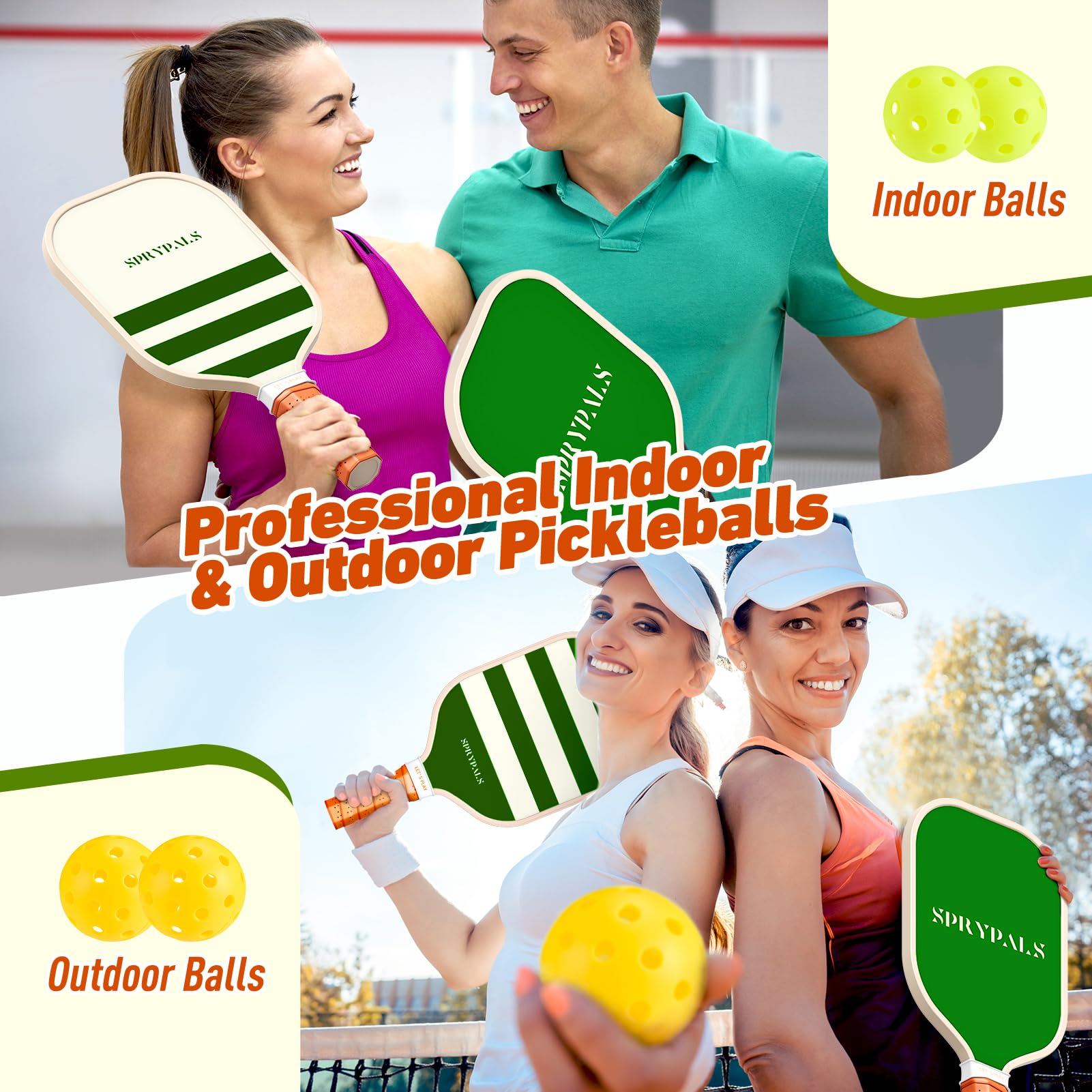 USAPA Approved Pickleball Paddles Set - Premium Graphite Pickleball Paddle with 4 Balls & Carry Bag - Perfect for Beginners, Intermediate & Pro Players - Great for Outdoor Games, Tournaments & Family Fun
