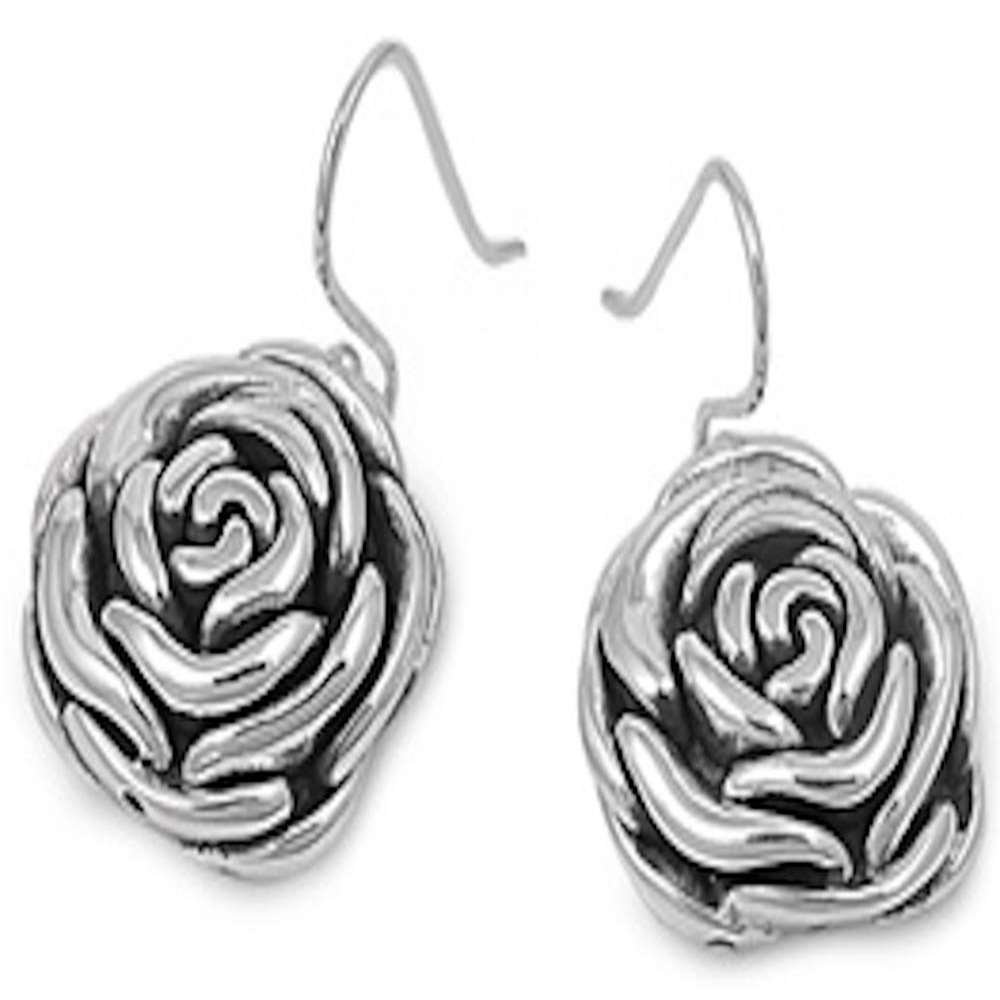 925 Sterling Silver Rose Dangle Earrings for Women - Elegant Floral Drop Earrings for Date Night, Wedding & Special Occasions