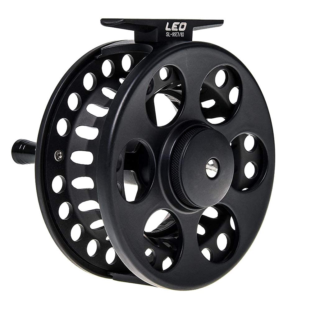 Premium Aluminum Fly Fishing Reel 3/4 5/6 7/8 Size - 75mm-84mm High Strength Left/Right Hand Casting Reel for Freshwater & Saltwater Fishing - Ideal for Trout, Bass, Salmon - Durable Black Fishing Gear for Anglers