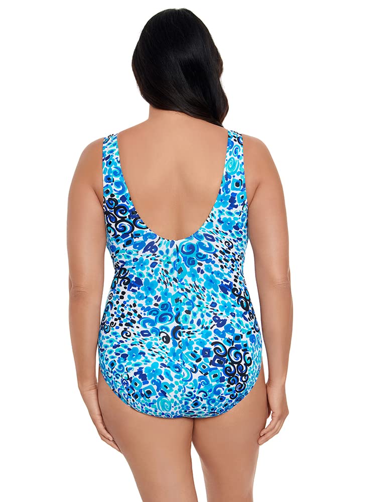 Longitude Women's One Piece Swimsuit - Side Shirred Bandeau Bikini Top with Soft Cups | Beachwear, Pool Party, Vacation Swimwear for Summer