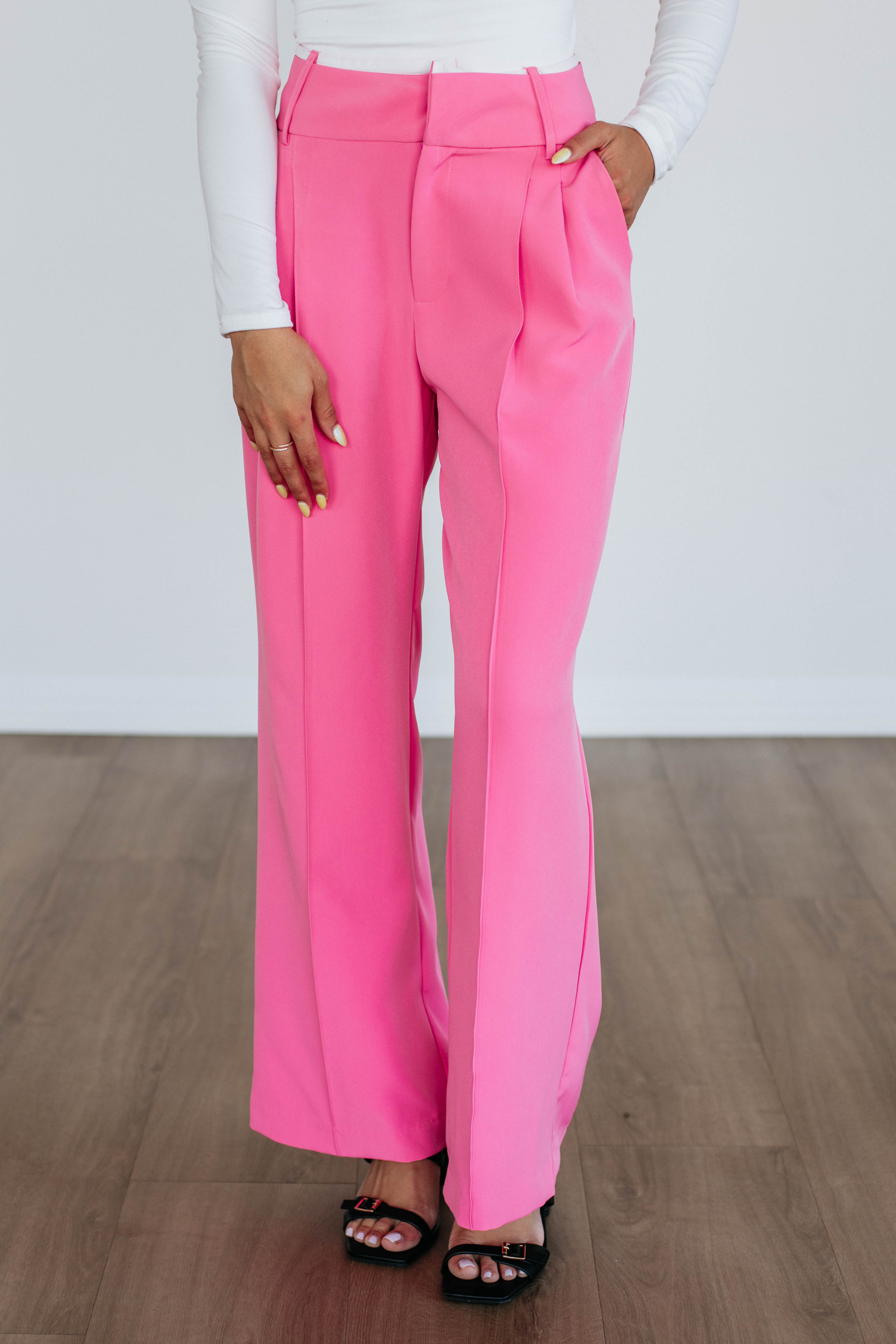 Claudette Women's High-Waisted Trousers - Comfortable Stretch Dress Pants for Office, Business & Casual Wear