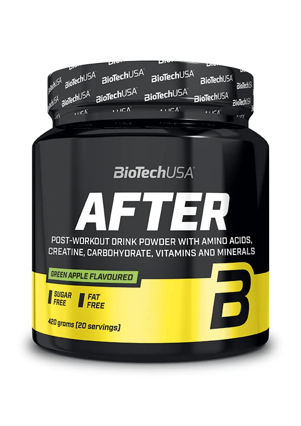 BioTechUSA After Workout Protein Shake - Green Apple Flavor, 420g | Post-Workout Recovery Drink for Muscle Growth & Energy Boost