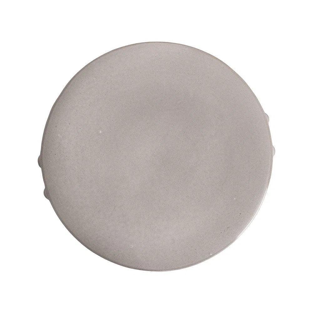 18 Inch Gray Ceramic Garden Stool - Outdoor Patio Decor, Plant Stand, Side Table for Porch, Deck & Backyard