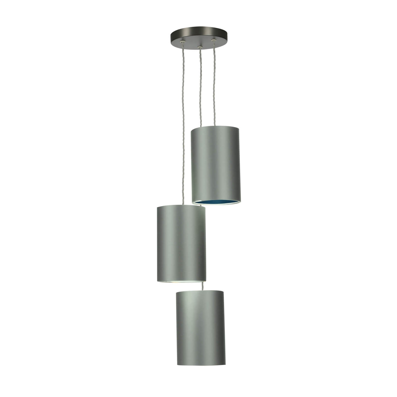 Acton 3-Light Pendant Lighting Fixture in Antique Brass/Satin Chrome with E27 Socket - Perfect for Dining Room, Kitchen Island, or Entryway Lighting