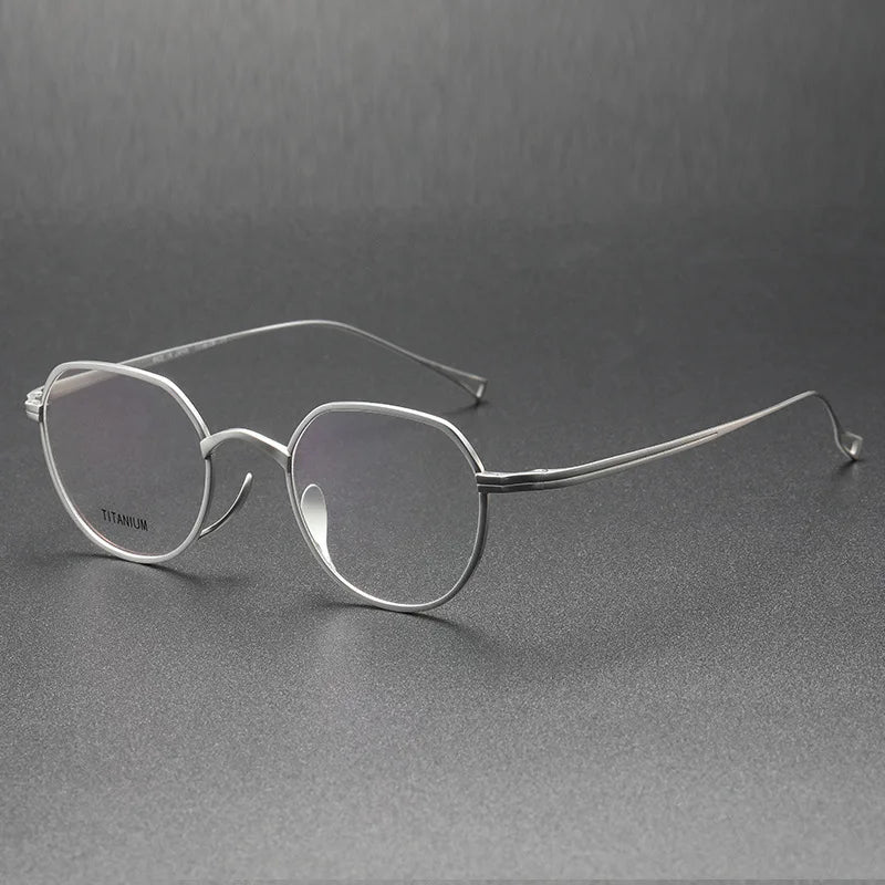 Aimee Unisex Full Rim Flat Top Oval Titanium Eyeglasses Frame 141301 - Lightweight Durable Glasses for Work, Reading & Everyday Wear