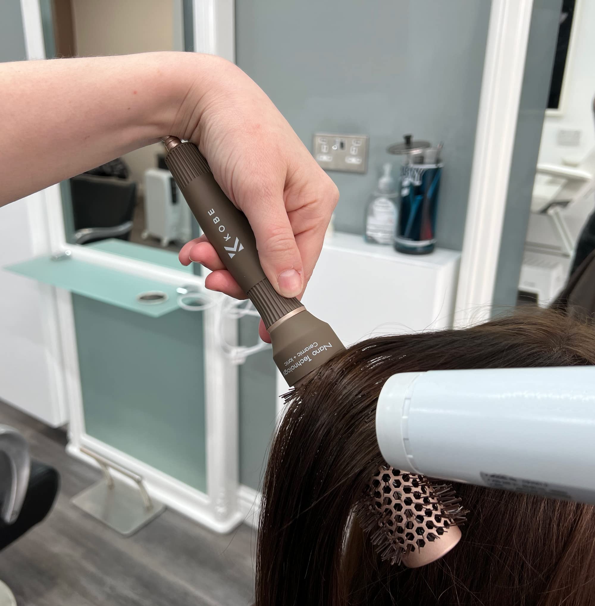 Kobe Ionic Hair Brush for Blow Drying - 32mm Ceramic Round Brush for Salon & Home Use