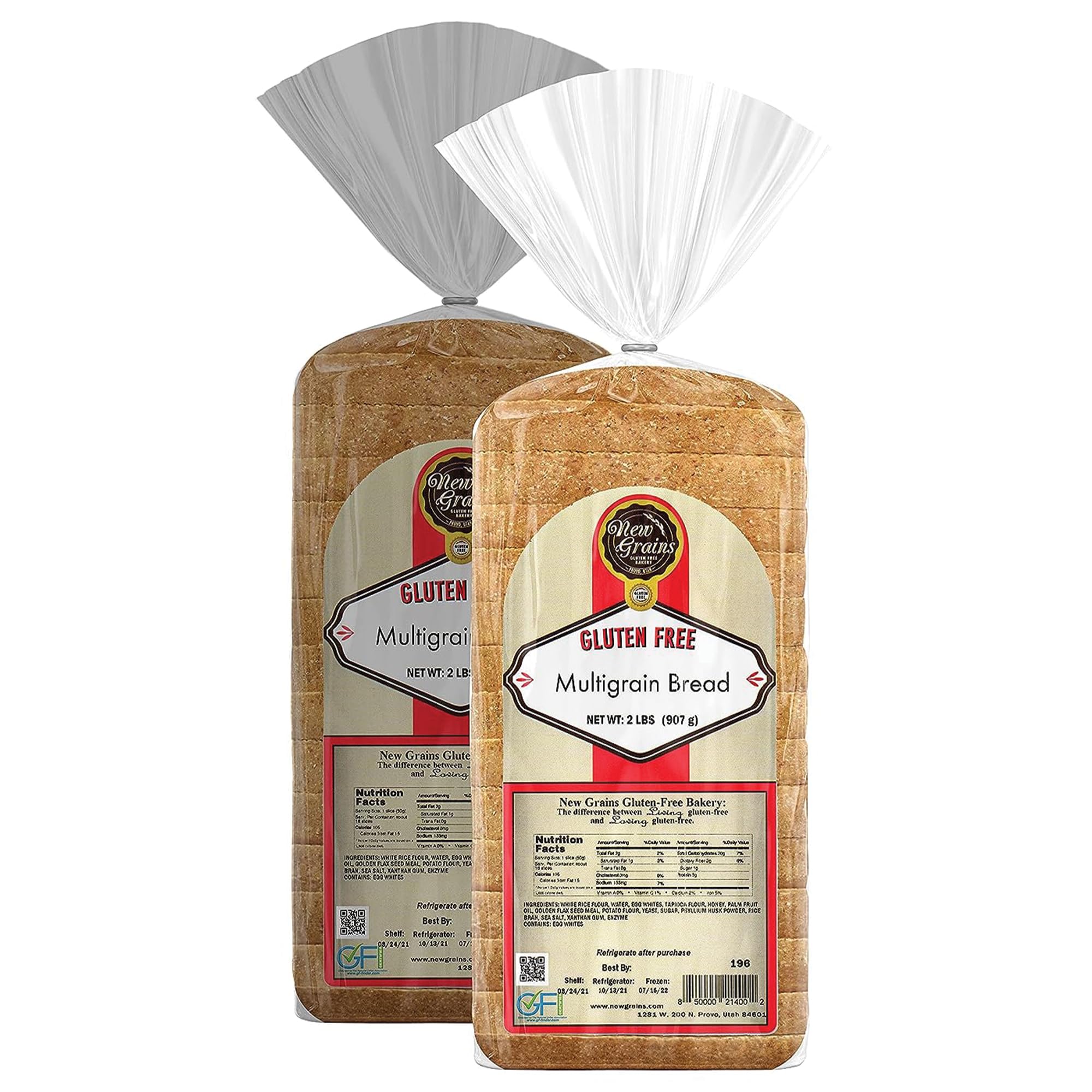 Gluten Free Multigrain Sandwich Bread - 32 oz Loaves (2 Pack) | Non-GMO, All Natural Ingredients | Healthy & Delicious for Sandwiches, Toast & Breakfast
