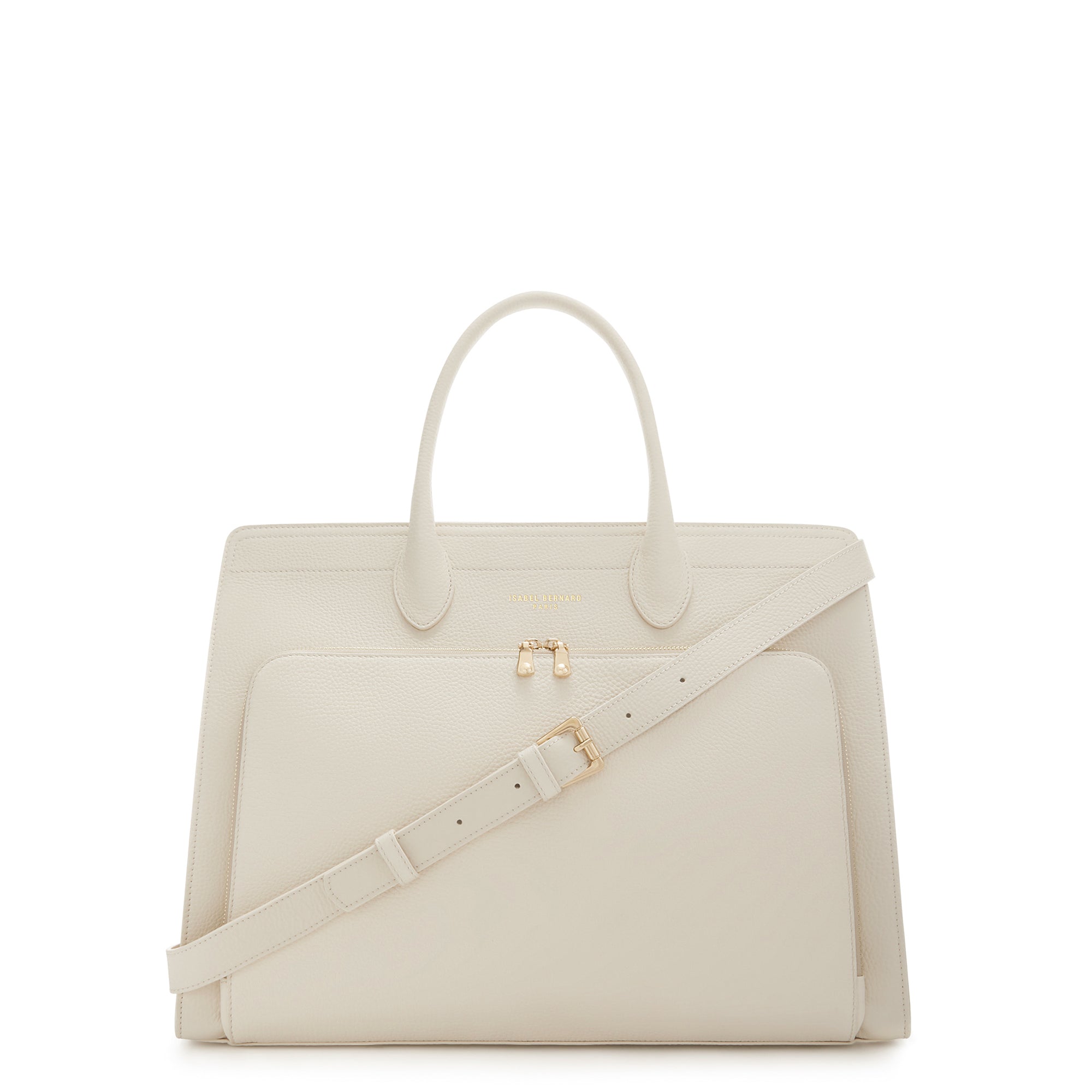 Isabel Cream Calfskin Leather Handbag and Wallet Set - Luxury Women's Purse & Cardholder Gift - Perfect for Work, Travel, and Special Occasions