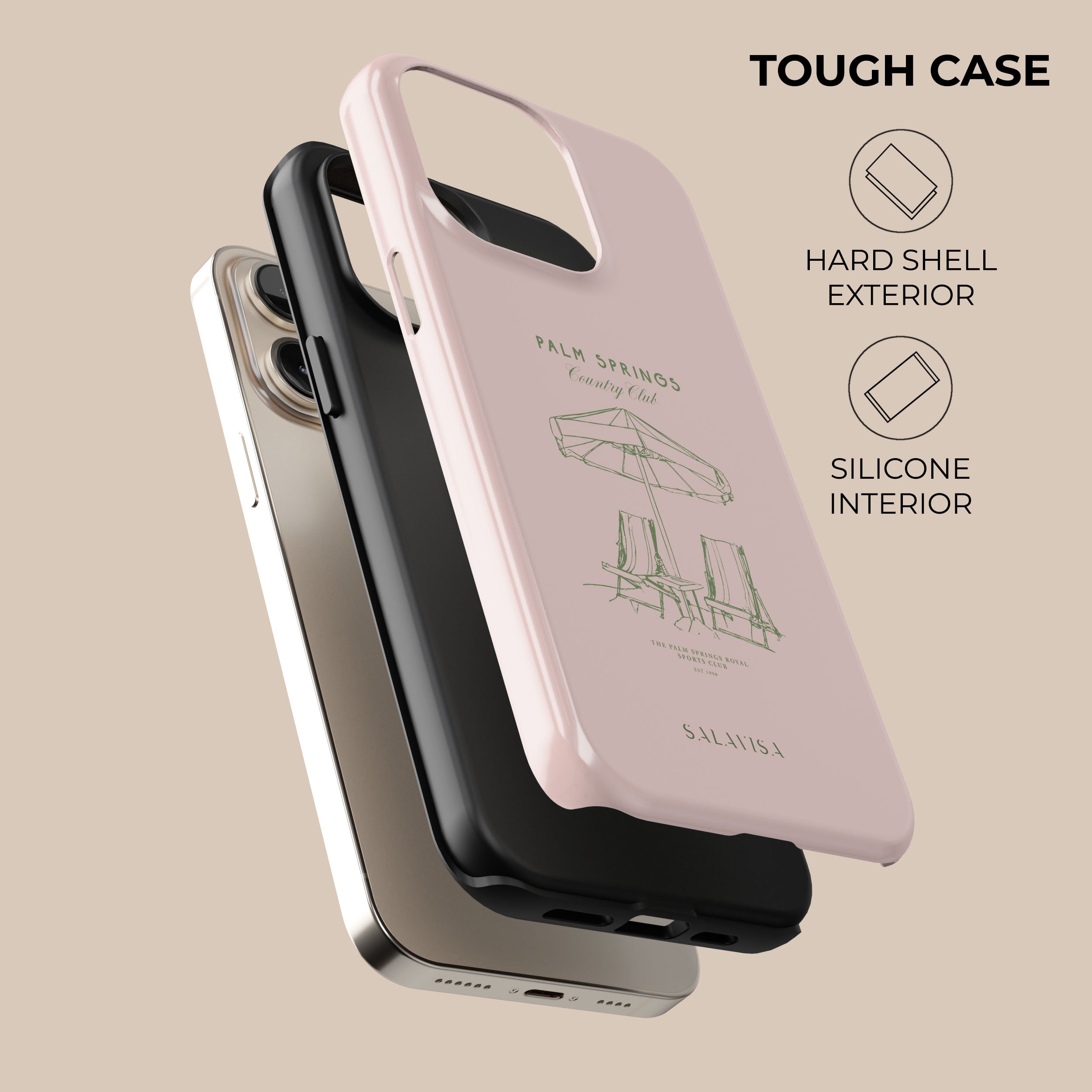 Stylish Palm Springs iPhone Case - Durable & Trendy Phone Cover for iPhone 13/14/15 Pro Max - Perfect for Travel, Beach & Summer Vacation Accessories