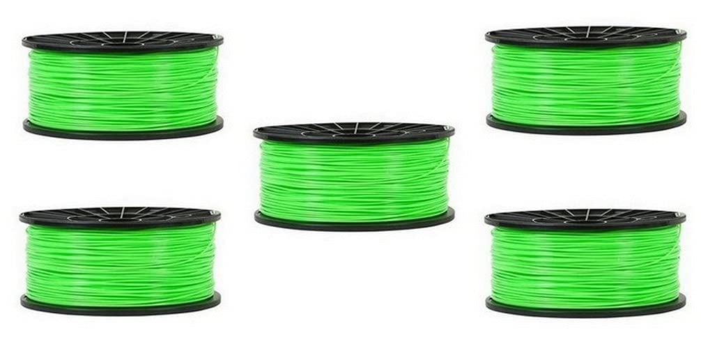 Premium ABS 3D Printer Filament - 1.75mm, 1kg Spool (5 Pack), Green - High Strength, Dimensional Accuracy for Professional 3D Printing - Ideal for Prototyping, DIY Projects, and Educational Models
