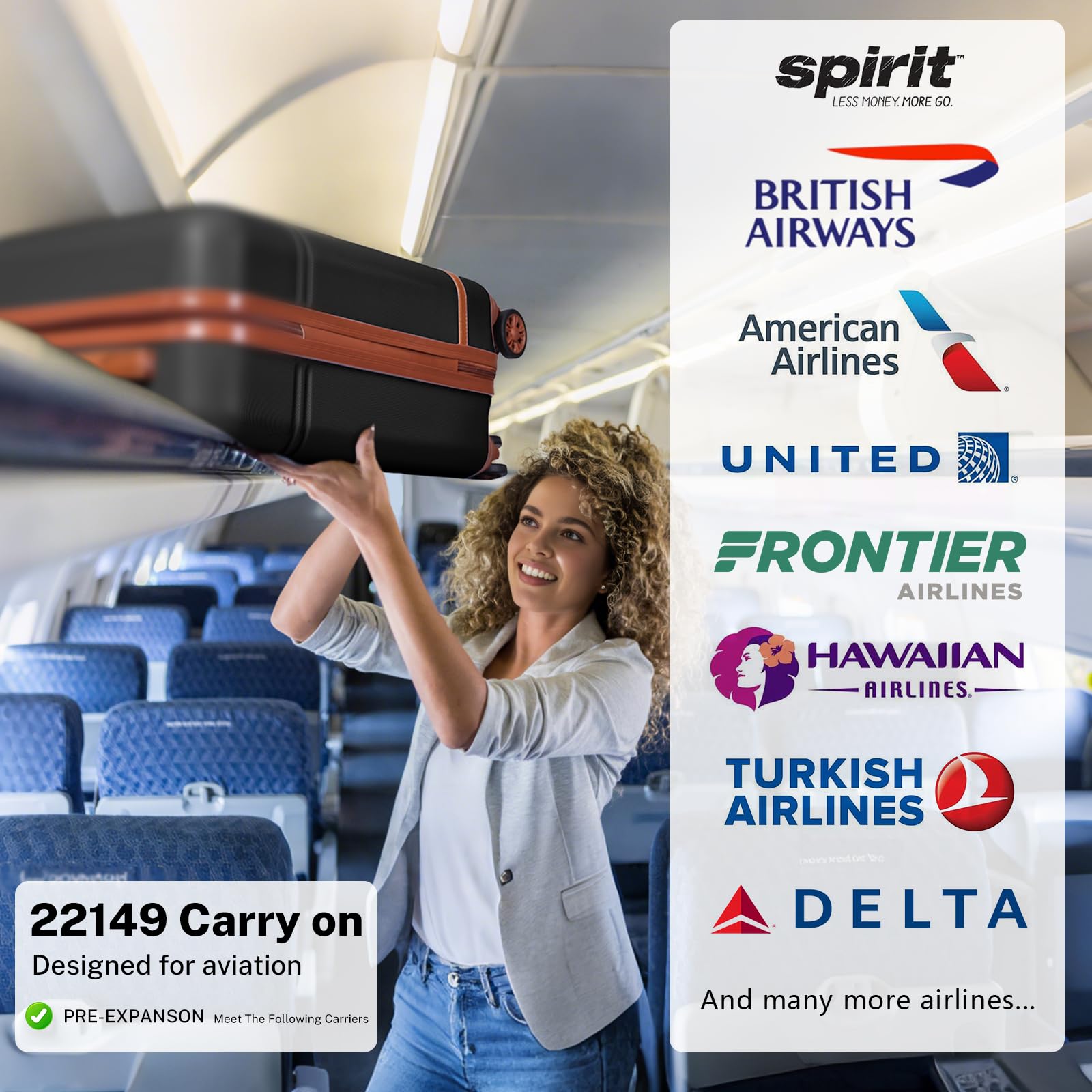 Krute 20in Carry On Luggage - Airline Approved Hard Shell Suitcase with 360° Spinner Wheels, TSA Lock & PC+ABS Material (22x14x9 inches) - Perfect for Business Travel & Weekend Getaways