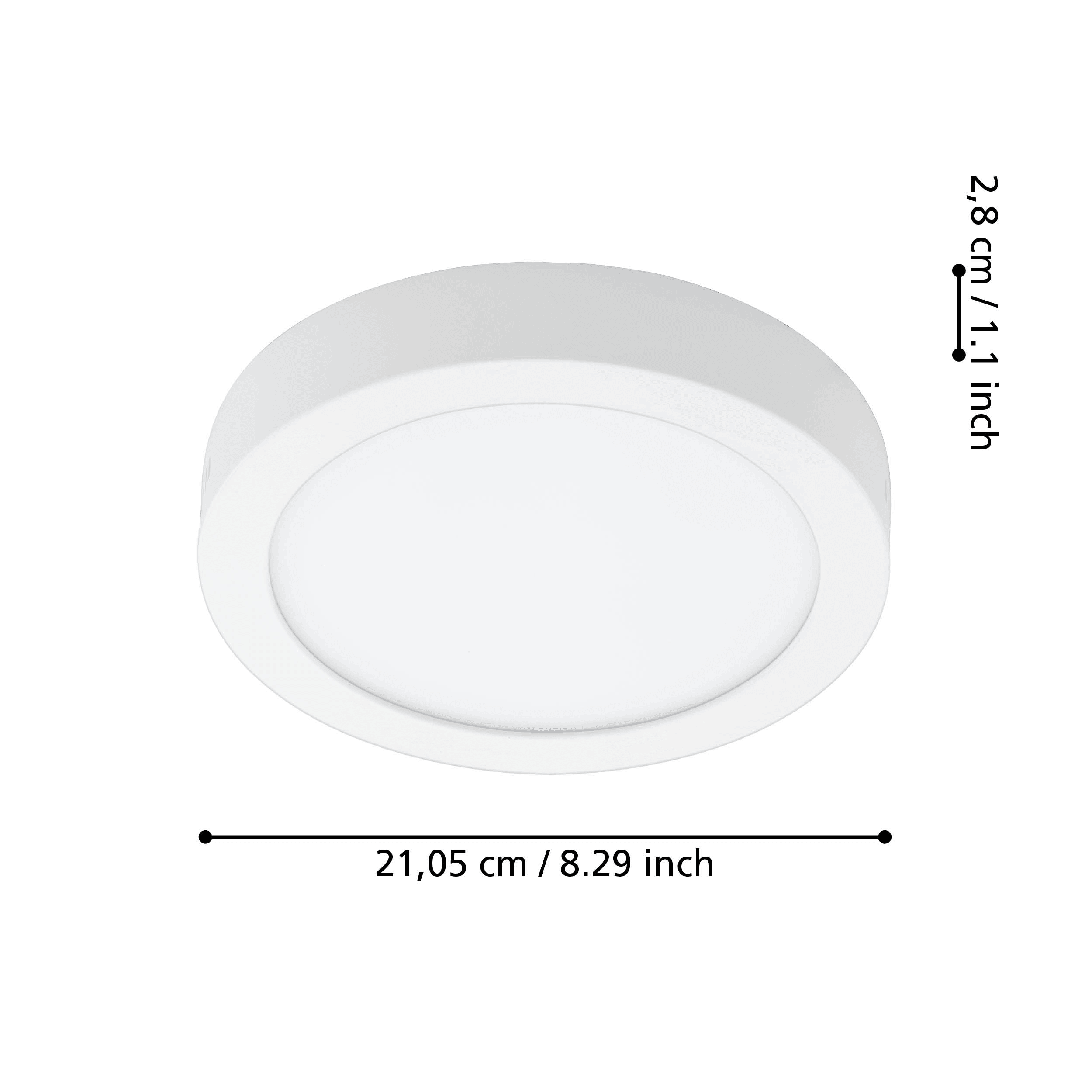Eglo Connect Fueva Z Smart LED Ceiling Light - Round Flush Mount, Dimmable White Light, WiFi & App Control - Perfect for Bedroom, Living Room, Kitchen & Office Lighting