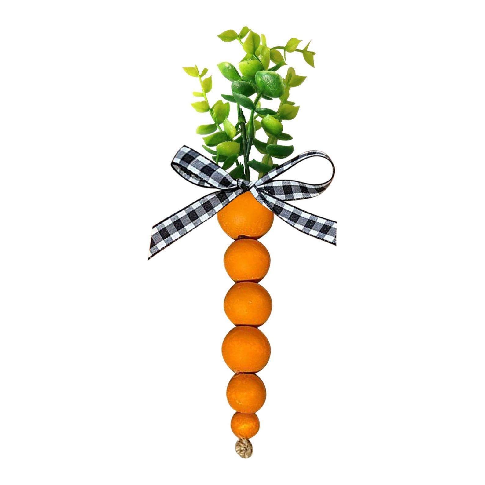 1/3 Pcs Wooden Carrot Tray - Easter & Spring Decor, Mini Lattice Beaded Radish Ornament for Desktop, Tree, Home - Cute Farmhouse Decorations for Easter Party, Spring Table Centerpiece, Farmhouse Style Decor