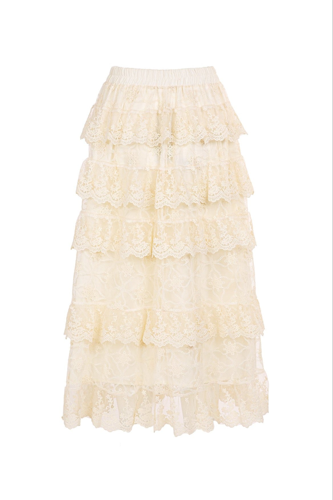 Ivory Tulle Midi Skirt for Women - Elegant A-Line Party Dress for Weddings, Prom & Special Occasions